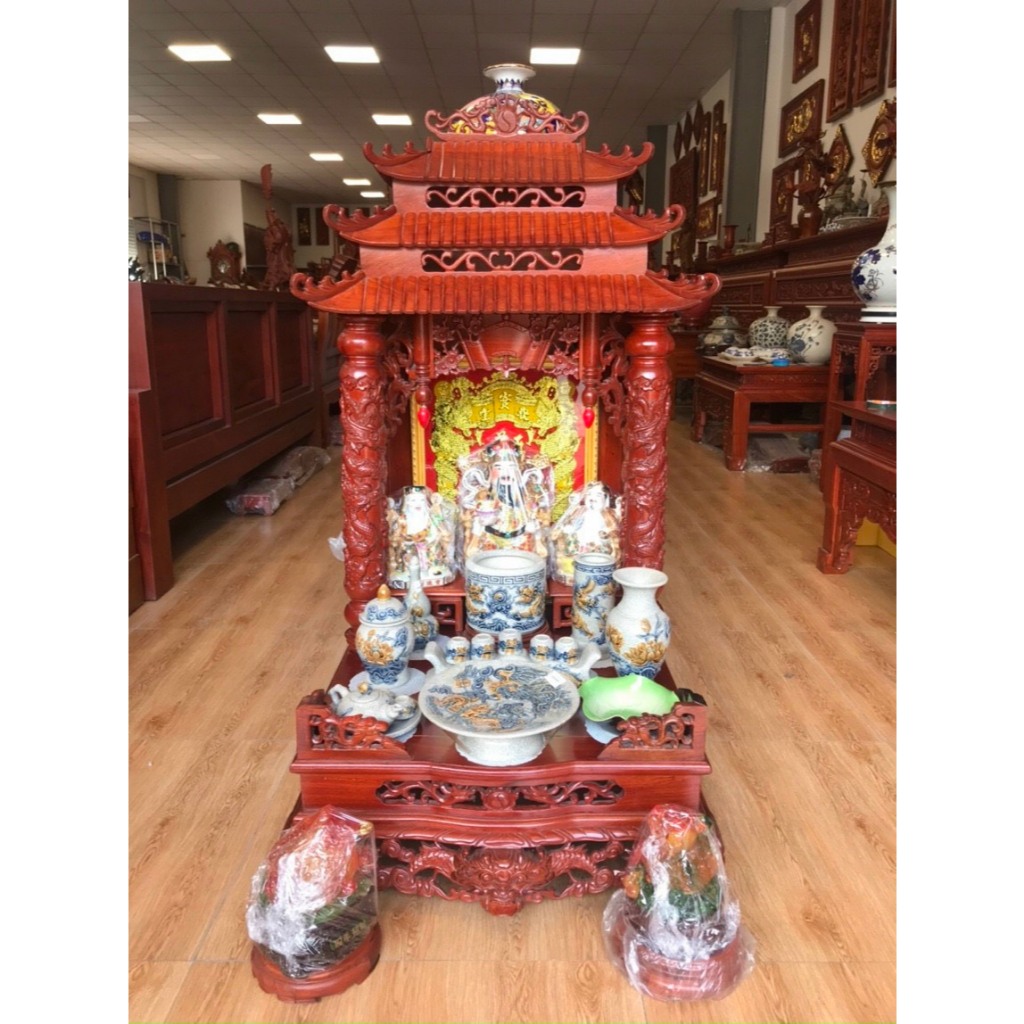 Bộ 14 Món Đồ Thờ Cúng Ban Thờ Thần Tài - TẶNG Thất Bảo, Tro Nếp, Nước Thơm Men rạn đắp nổi Bát Tràng_thumbnail_6