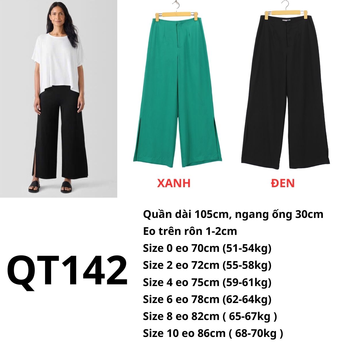 QT142 Quần tây xẻ lai