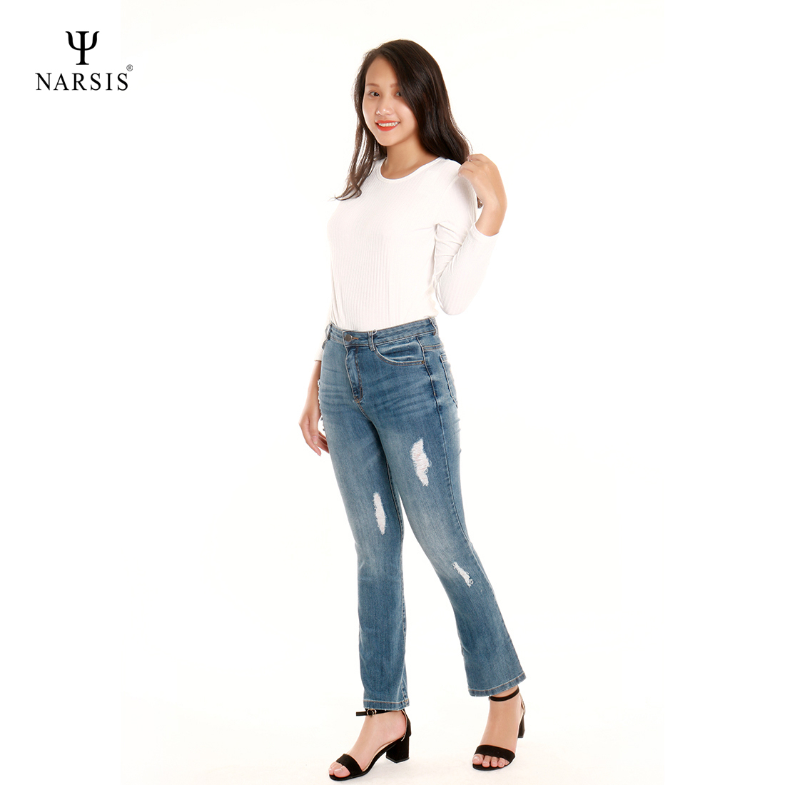 QUẦN BÒ NỮ ỐNG VẢY - P7002 NARSIS CHẤT LIỆU JEAN BỀN BỈ, CÁ TÍNH, TRẺ TRUNG, THỜI TRANG_thumbnail_2