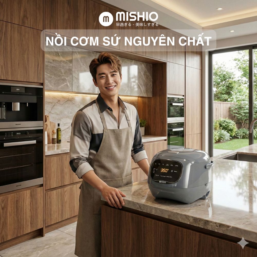 Nồi cơm điện lòng sứ dưỡng sinh Mishio MK365 - màu xám_thumbnail_12