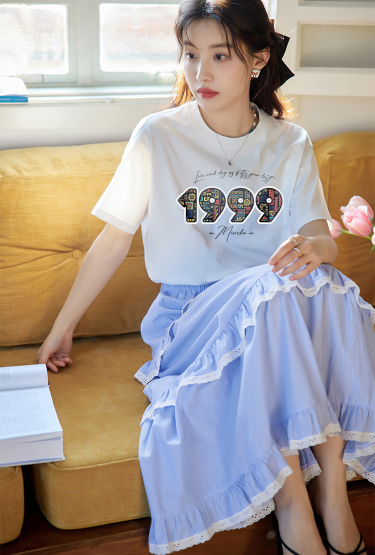 Áo thun nữ in năm sinh 1999 form vừa regular vải cotton 4c thoáng mát ARD1786 Miucho Chic in mix_thumbnail_6