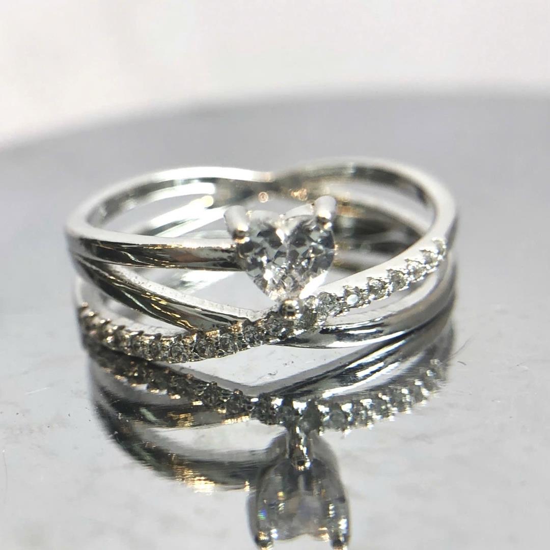 Nhẫn bạc xi kim xoắn 3 vòng kim cương hạt size 7._thumbnail_1