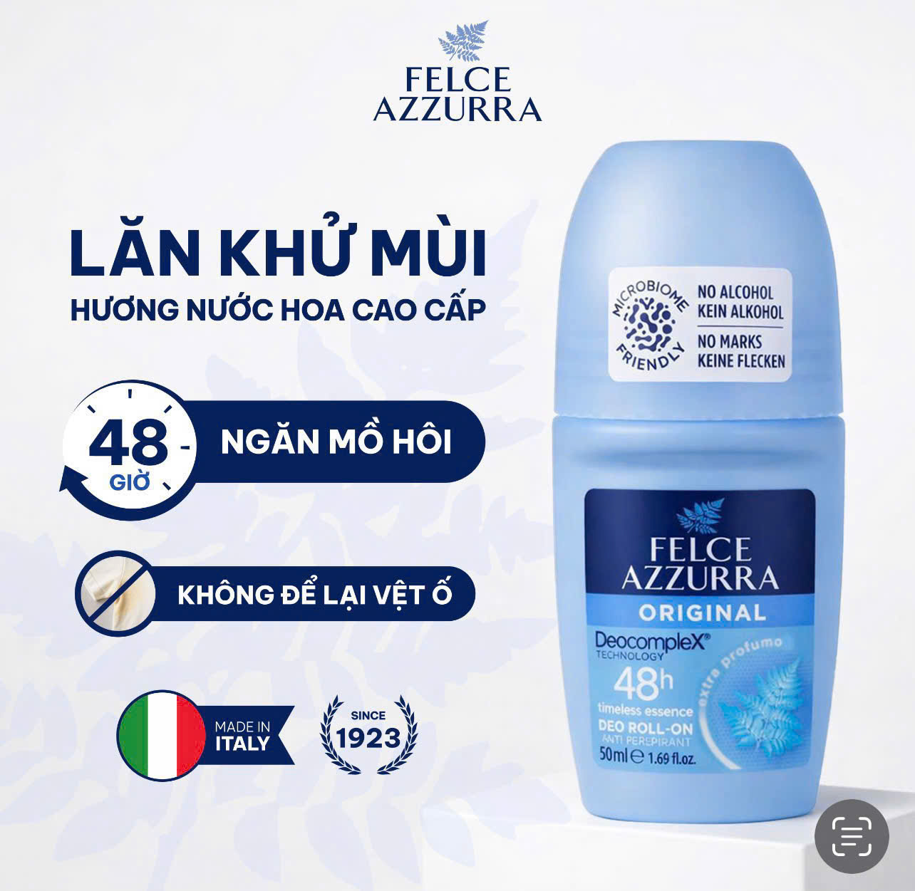 Lăn Khử Mùi Felce Azzurra 50ml