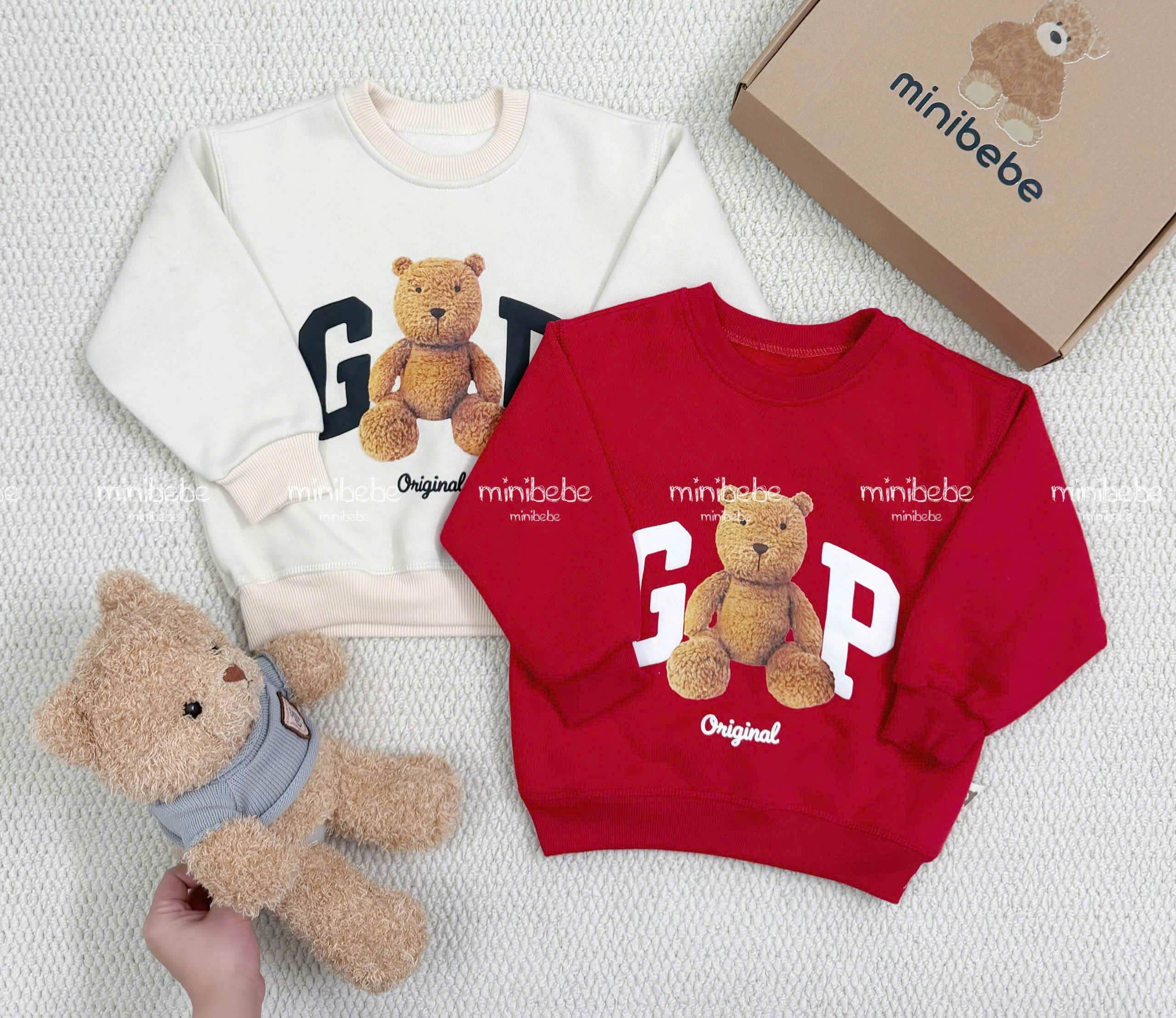 T83 SET 2 ÁO GẤU GAP ĐỎ BE- A106.269