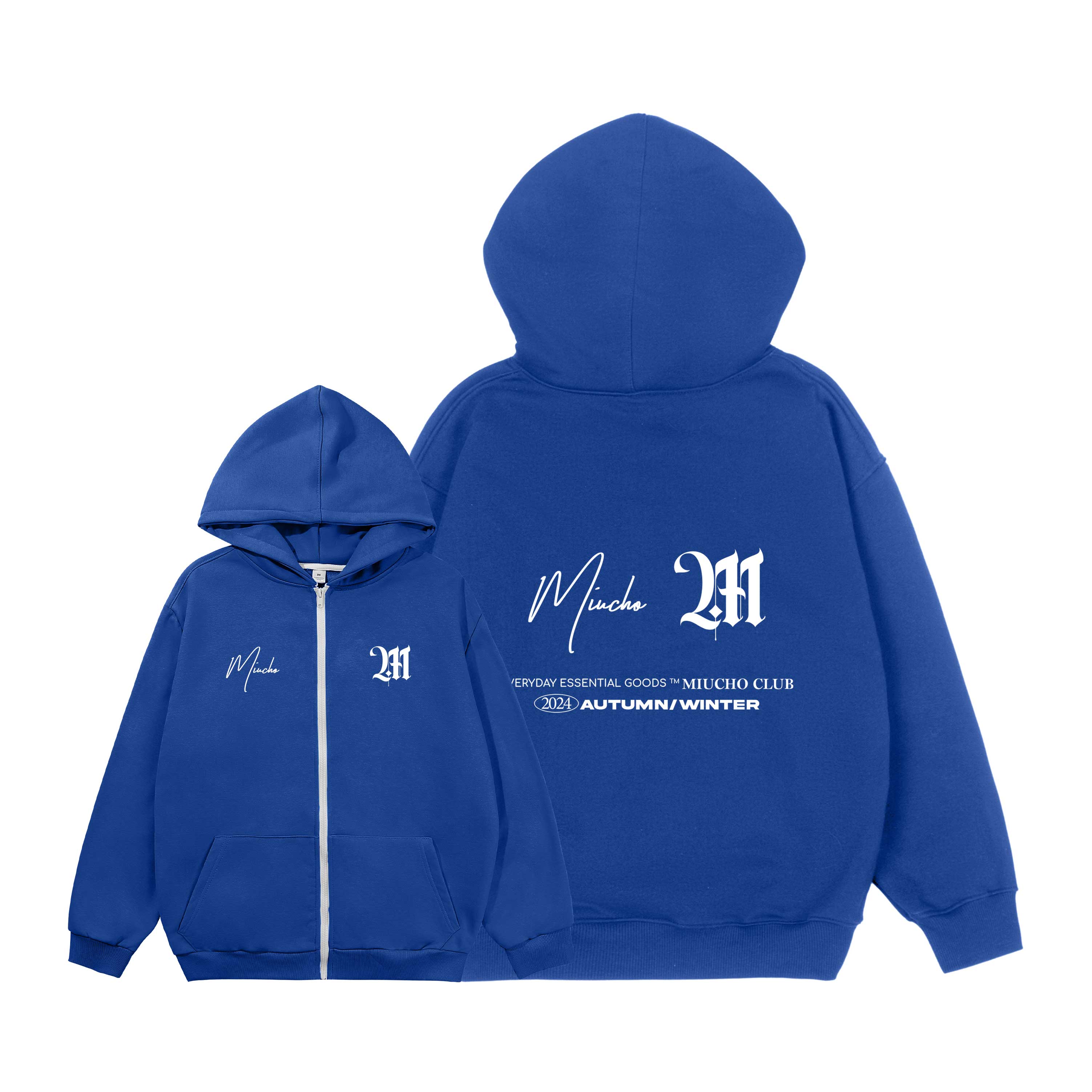 Áo hoodie zip local brand form rộng vải nỉ chân cua HZD1635 Miucho in typography_thumbnail_9