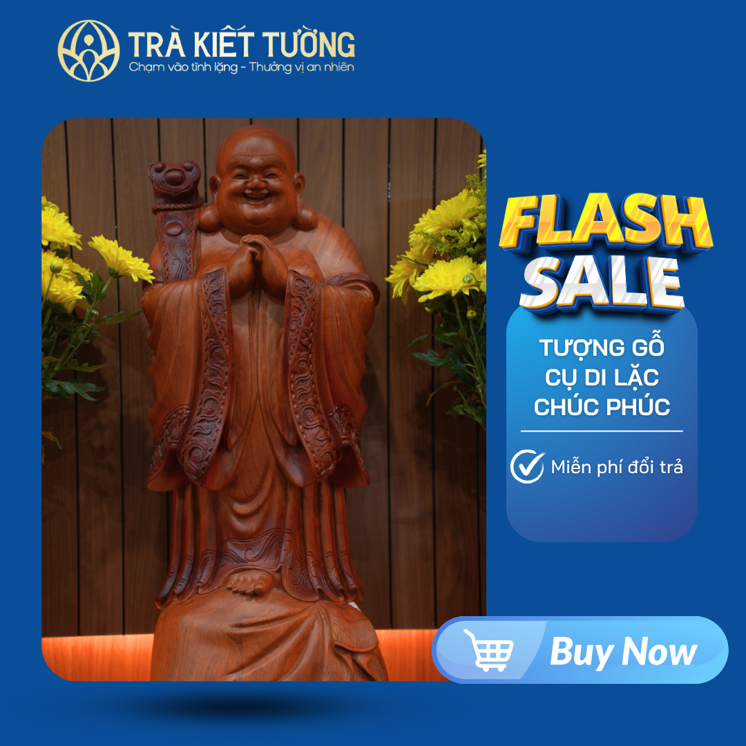 TƯỢNG GỖ CỤ DI LẶC CHÚC PHÚC - GỖ HƯƠNG