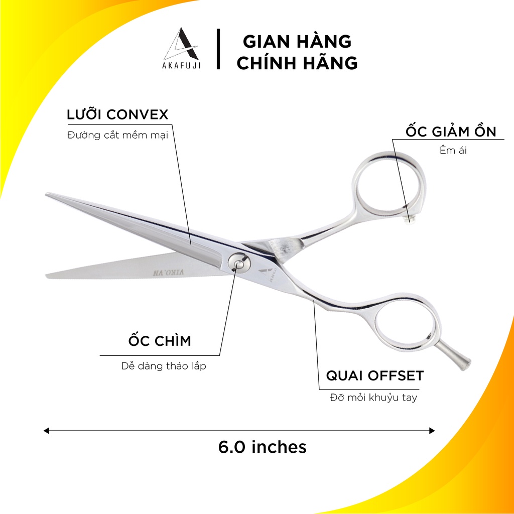 Kéo cắt tóc tay trái  VIKO AKAFUJI LAC601 - bảo hành 1 năm_thumbnail_10