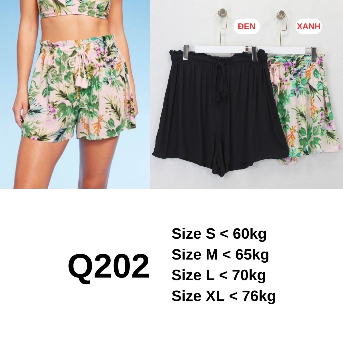 Q202-Quần đùi lưng thun