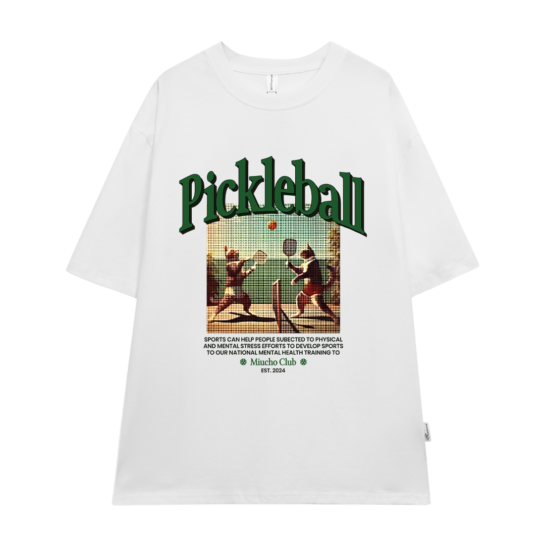 Áo thun nữ form rộng PICKLEBALL ATD1598 Miucho vải cotton 4 chiều thoáng mát cổ tròn in mix_thumbnail_0