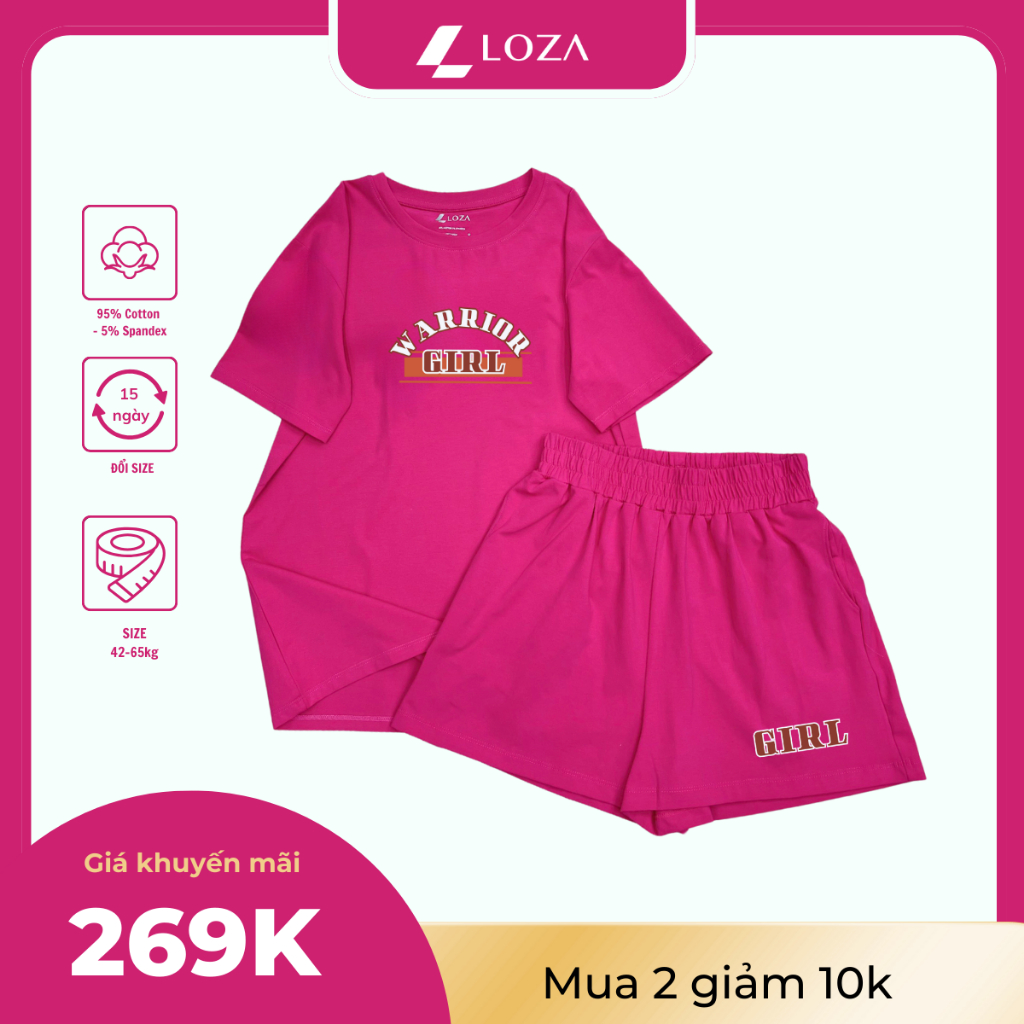 [Form rộng] Bộ đồ nữ cộc tay mùa hè - Set đồ thun nữ thời trang LOZA G0290_thumbnail_8