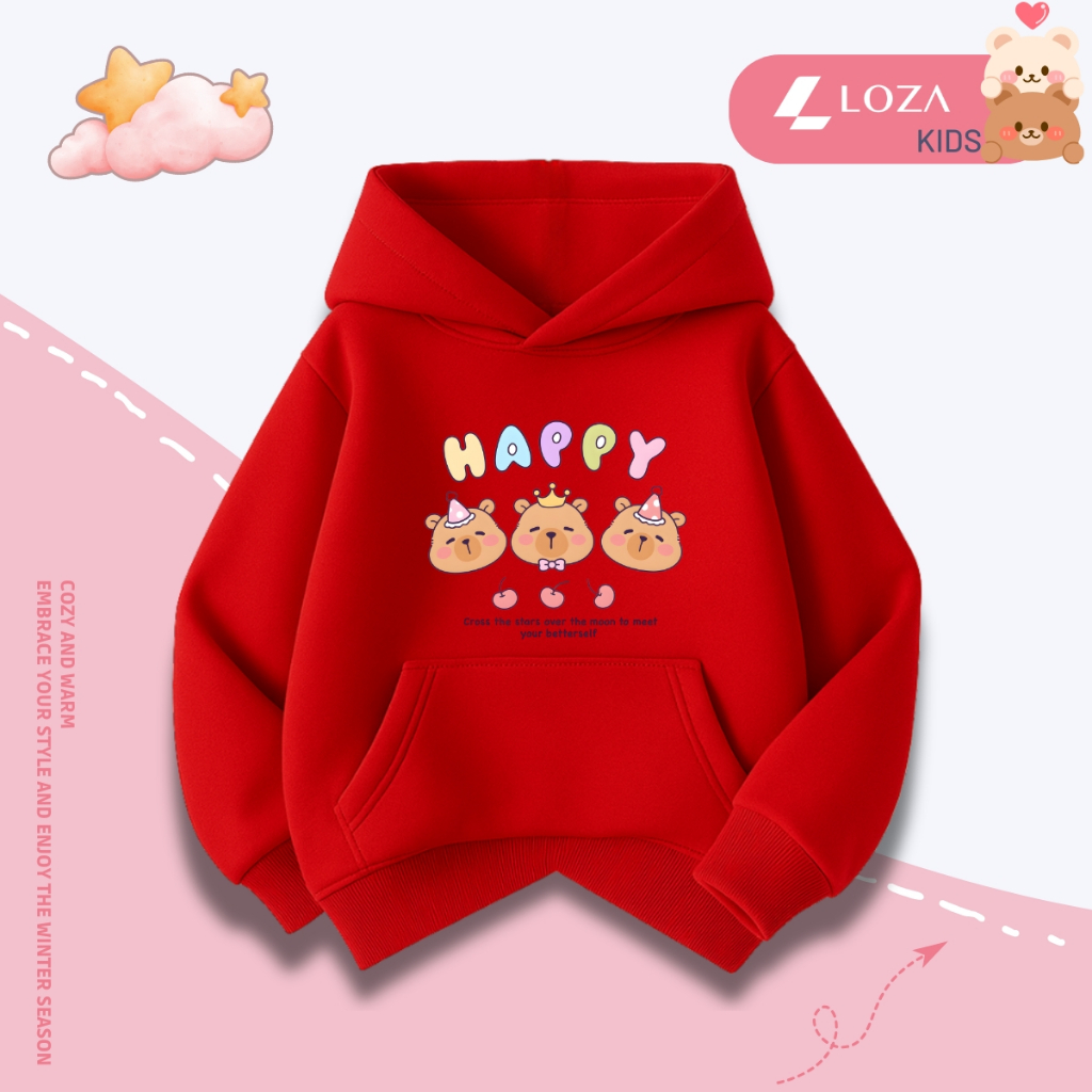 Áo nỉ hoodie bé gái in hình Capybara - Loza Kids HN3385_thumbnail_2