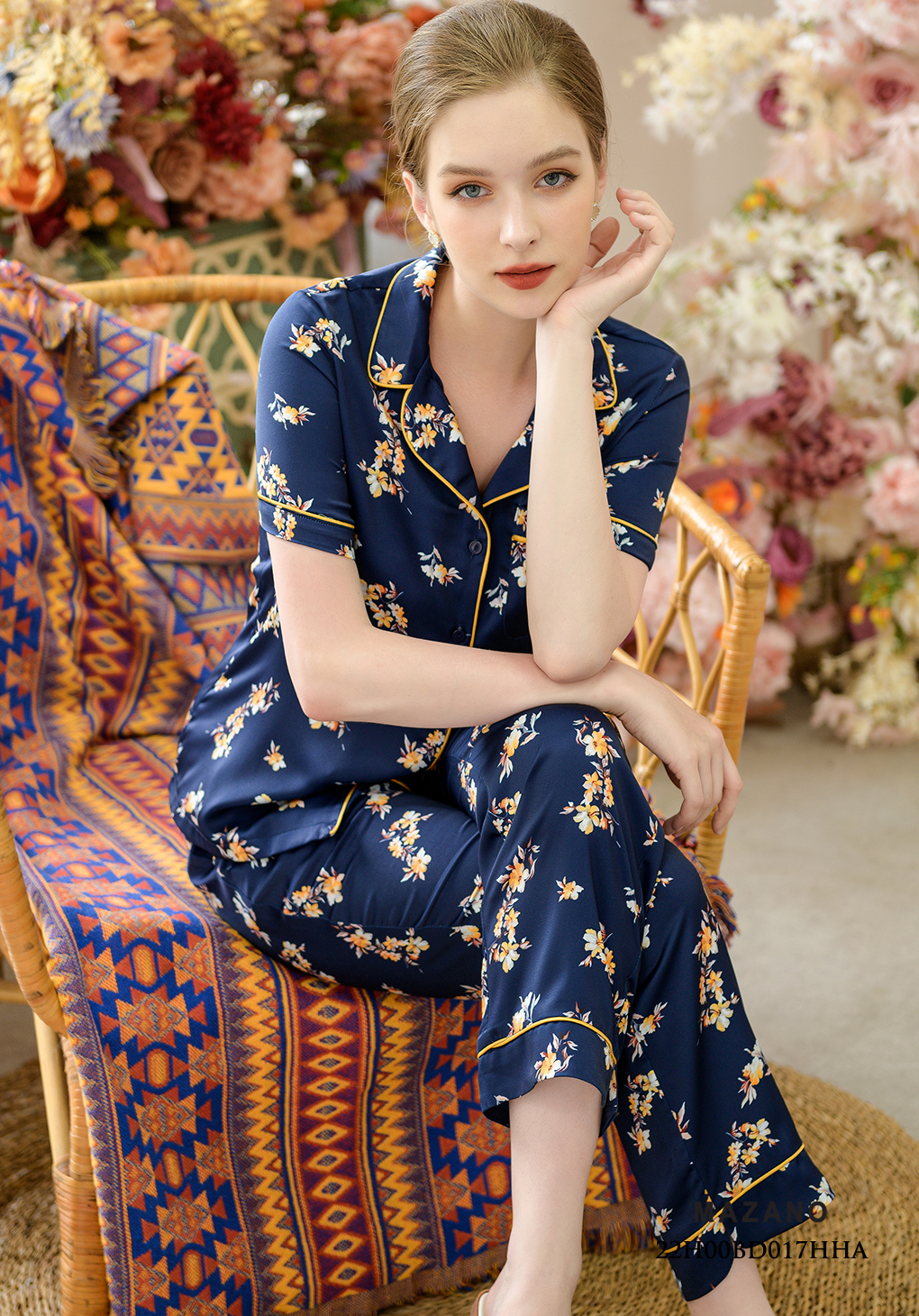 Bộ đồ cộc tay xanh tím than họa tiết phối viền_thumbnail_2