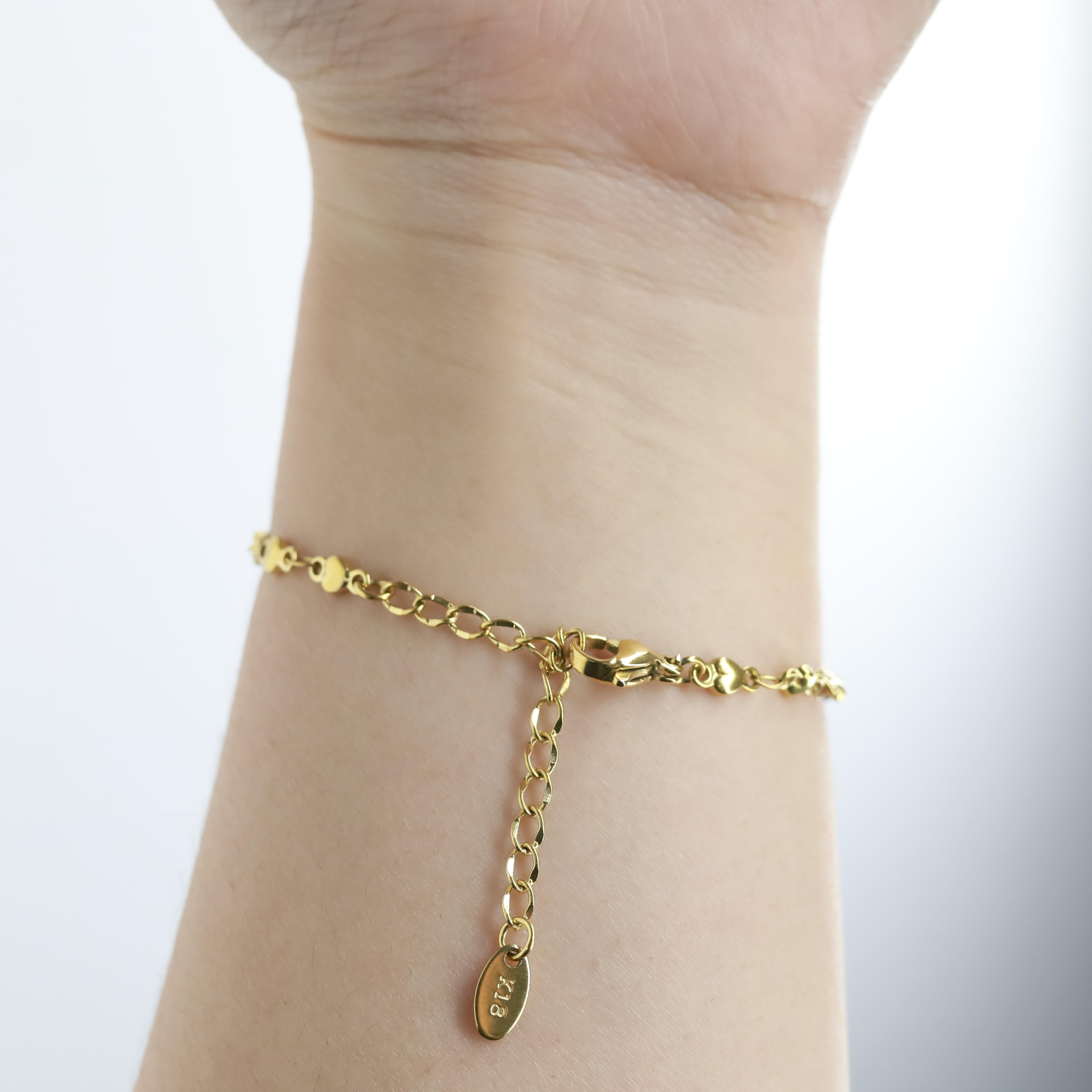 Vòng tay titan mạ vàng 18K mắc xích tim_thumbnail_1