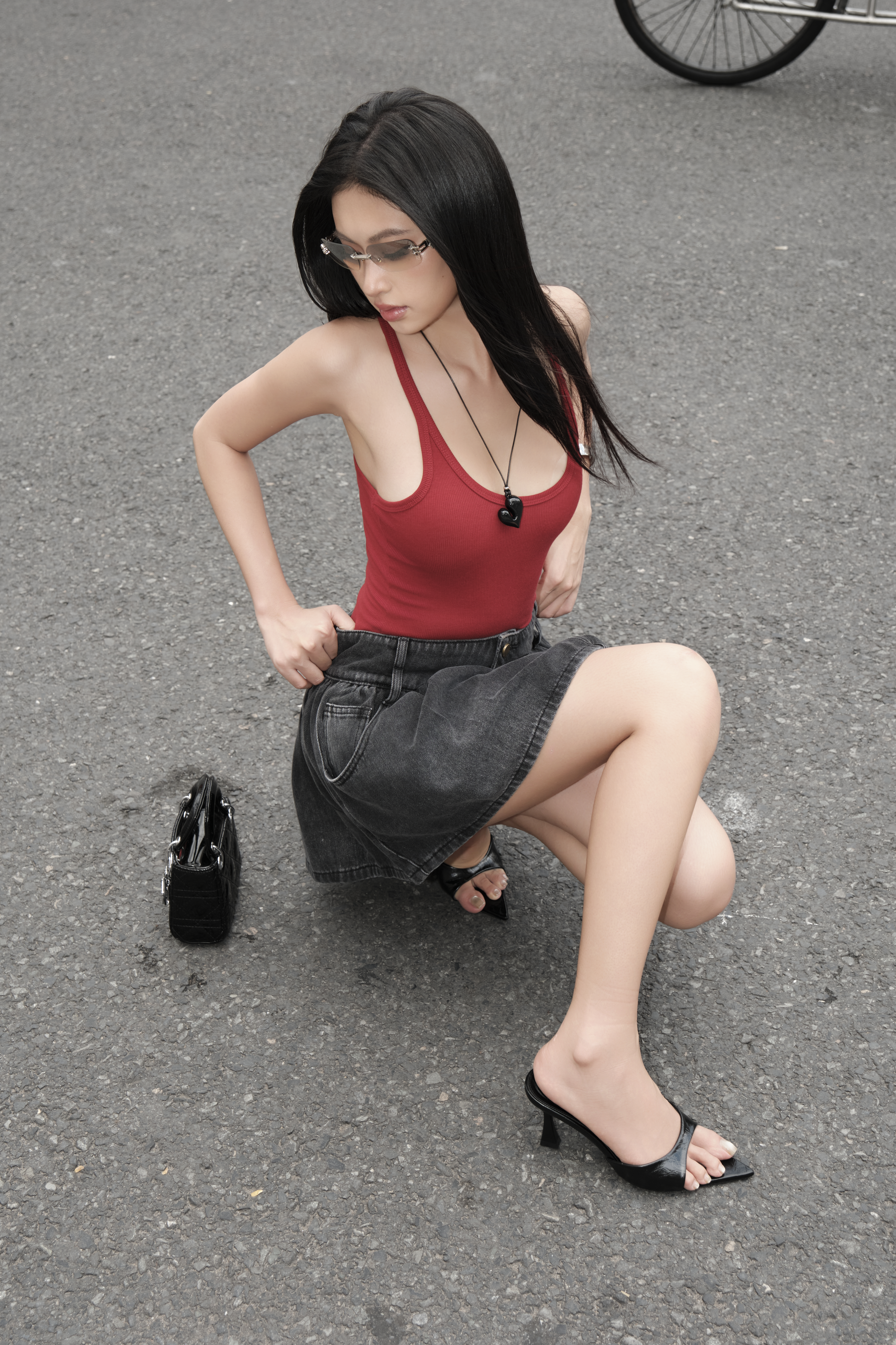 [ GUTOU ] Chân Váy Jean Basic Chữ A Xòe_thumbnail_5