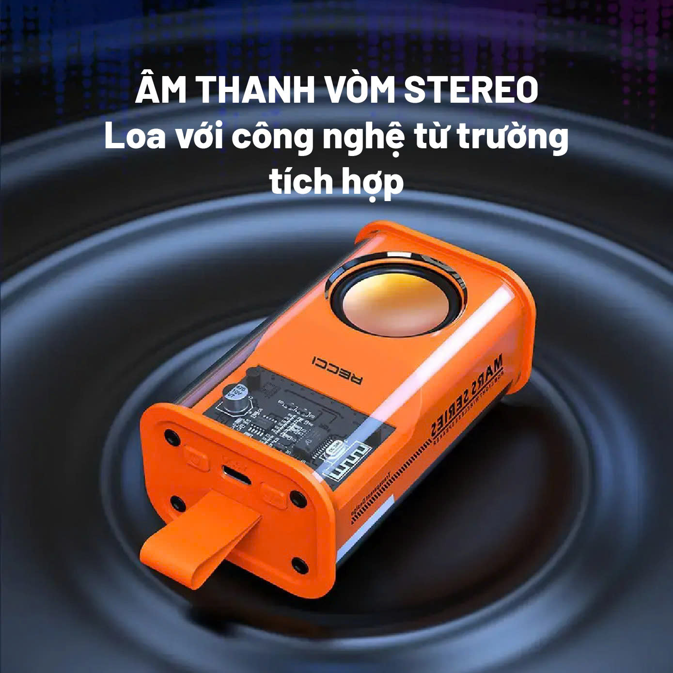 Loa Bluetooth Recci - RSK-W30-BLACK & ORANGE_thumbnail_1