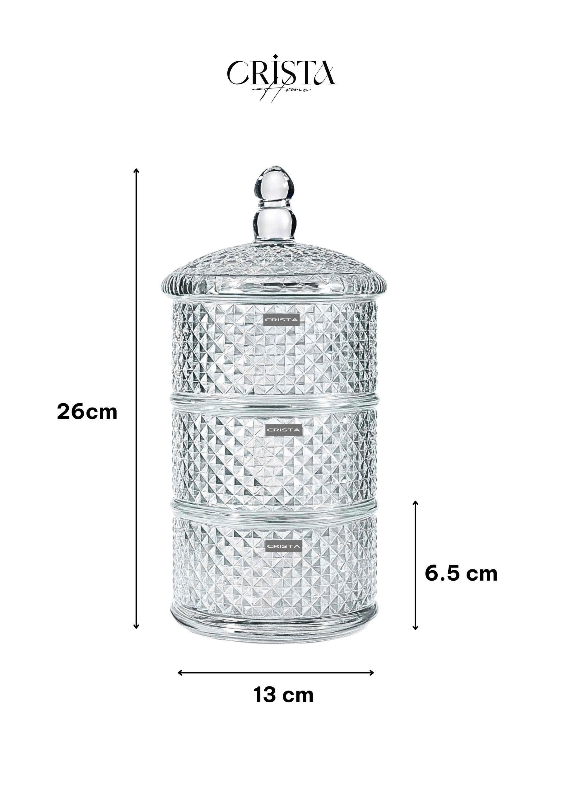 Hũ đựng mứt 3 tầng CRISTA HOME vân kim cương_thumbnail_6