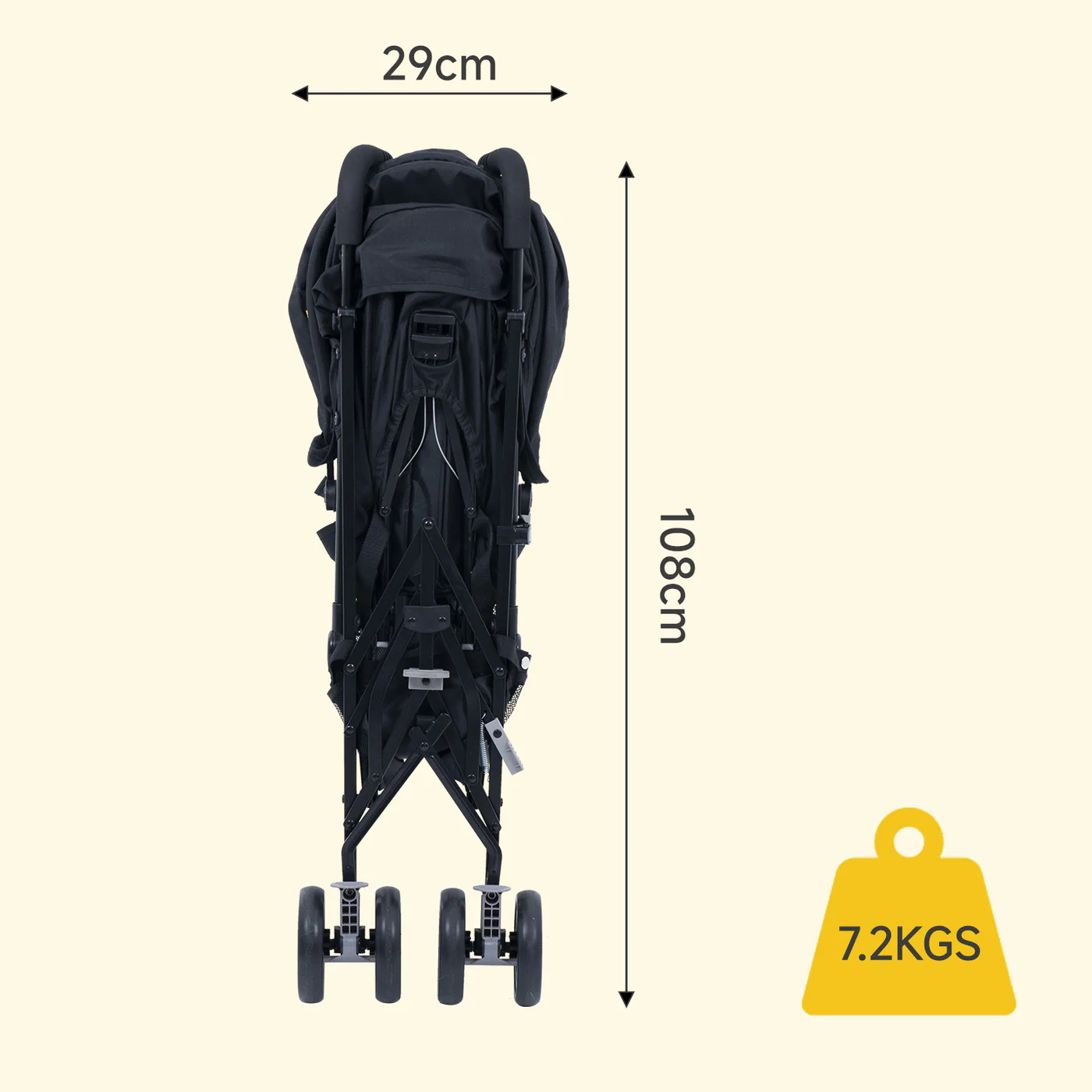 Xe đẩy Ezra - Đơn Jovikids cho bé 0-3 tuổi (màu đen) [NHẬP CODE 