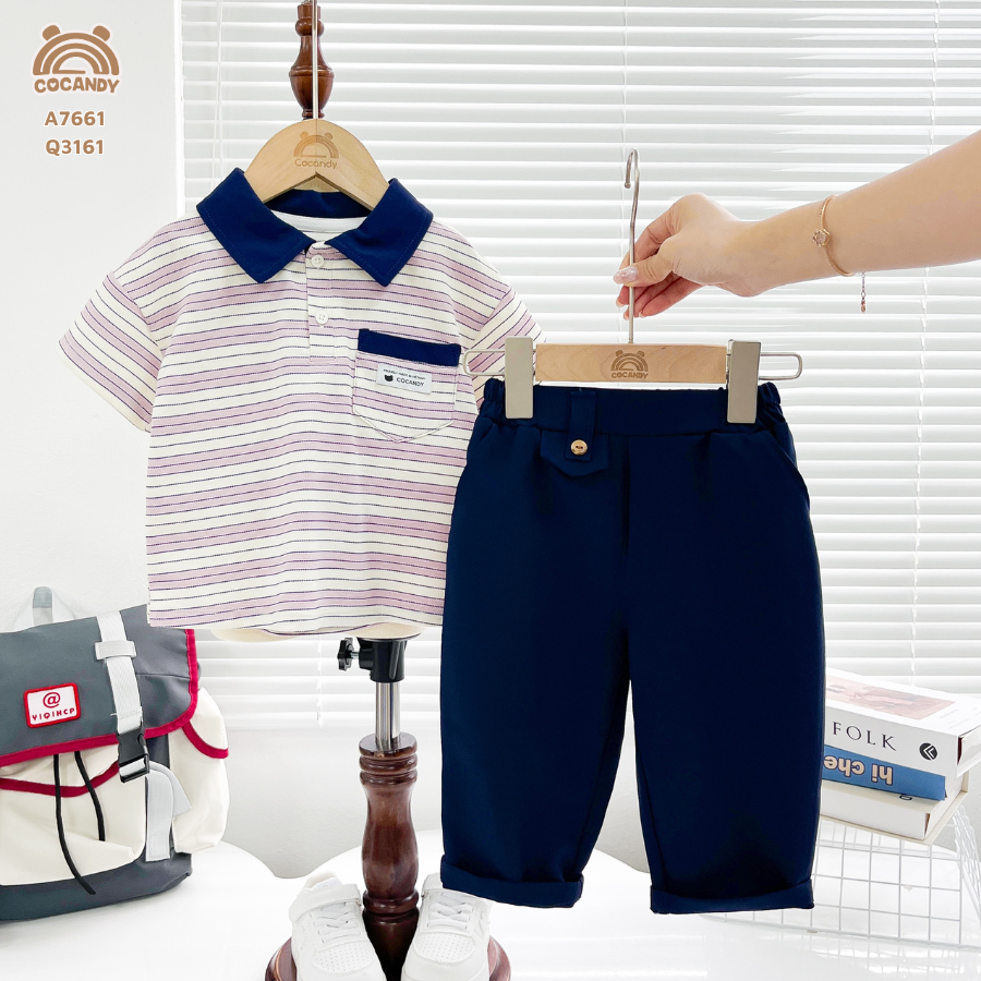 Quần dài XANH nắp túi giả 1 cúc