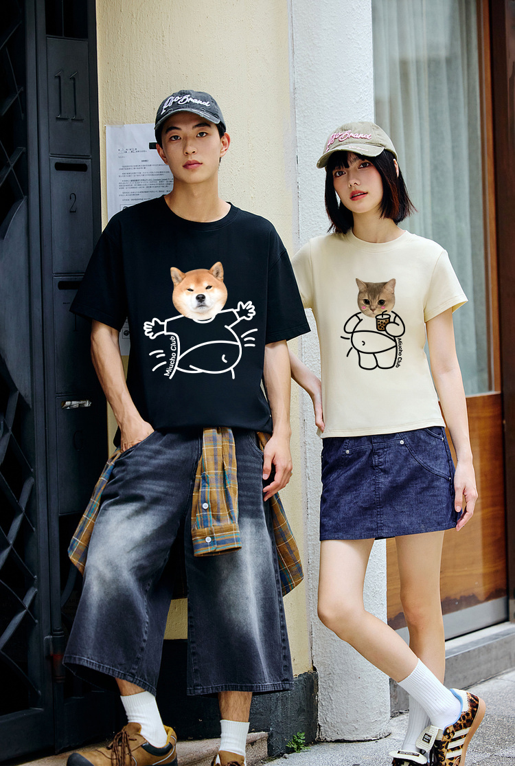 Áo thun cặp nam nữ đôi form rộng vải cotton co giãn thoáng mát ATD1674 Miucho in mix_thumbnail_6