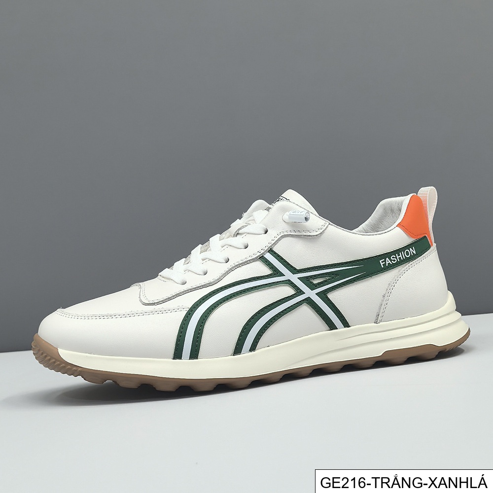 GE216 - Giày thể thao màu trắng da bò lớp đầu cho nam, giày hợp thời trang nam, giày thường ngày sang trọng nhẹ nhàng cao cấp dễ phối đồ thích hợp châu Âu da thật_thumbnail_15