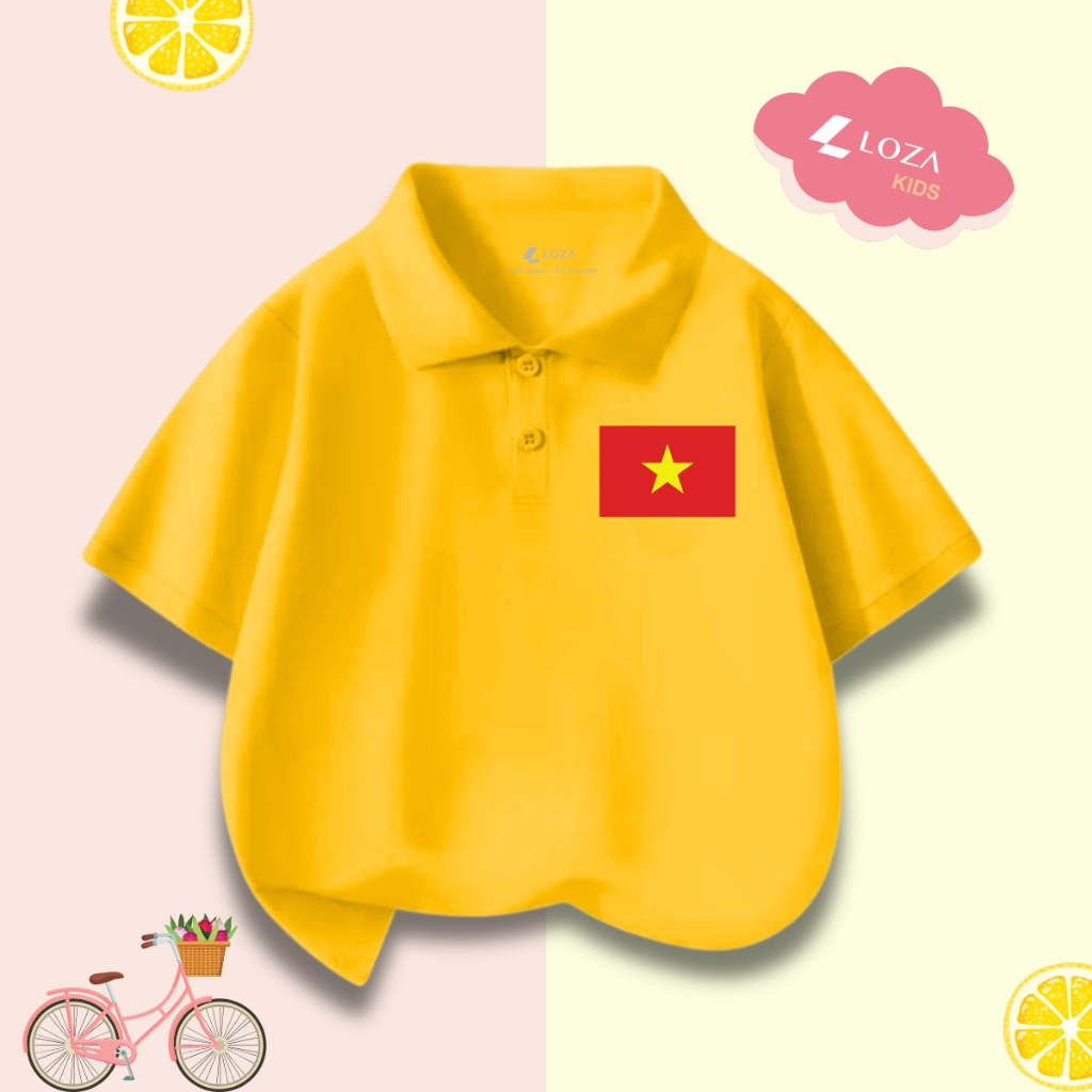 Áo polo trẻ em in hình 