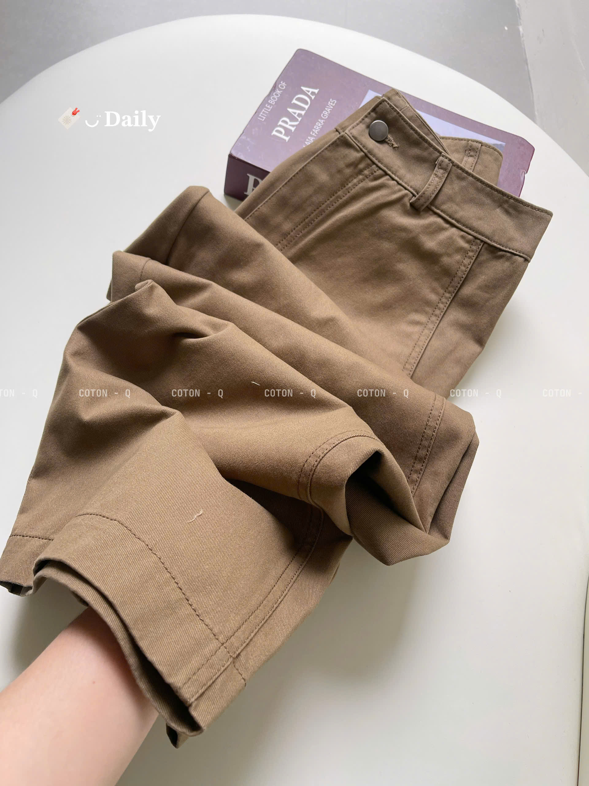 Quần dài nữ Coton Q suông nâu_thumbnail_5