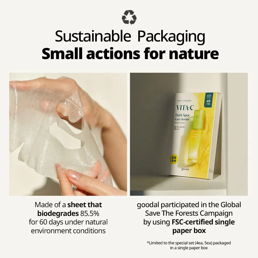 Goodal Green Tangerine Vita-C Dark Spot Care Serum Sheet Mask 28g