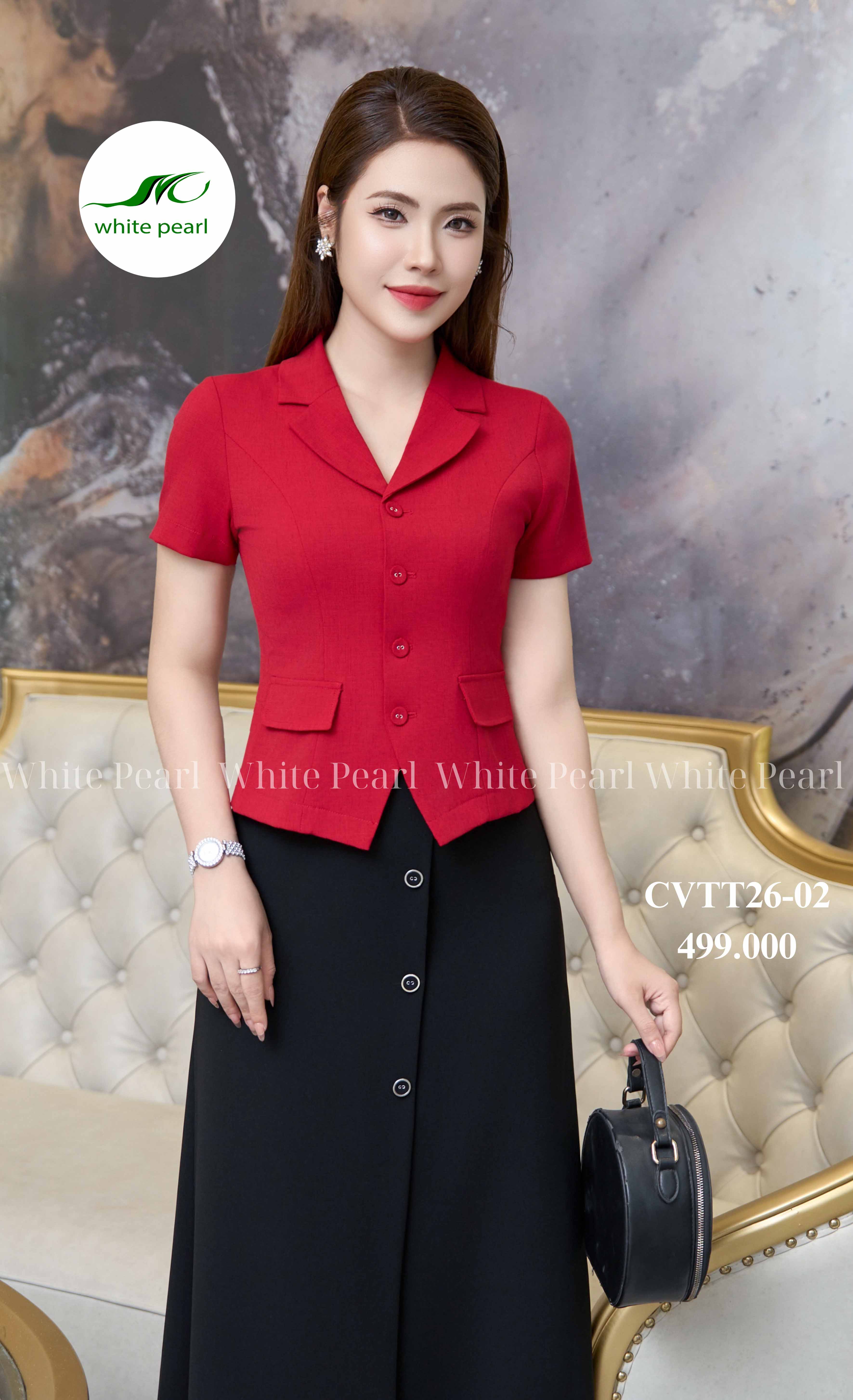 Áo cổ k vạt xéo thời trang công sở nữ White Pearl_thumbnail_2