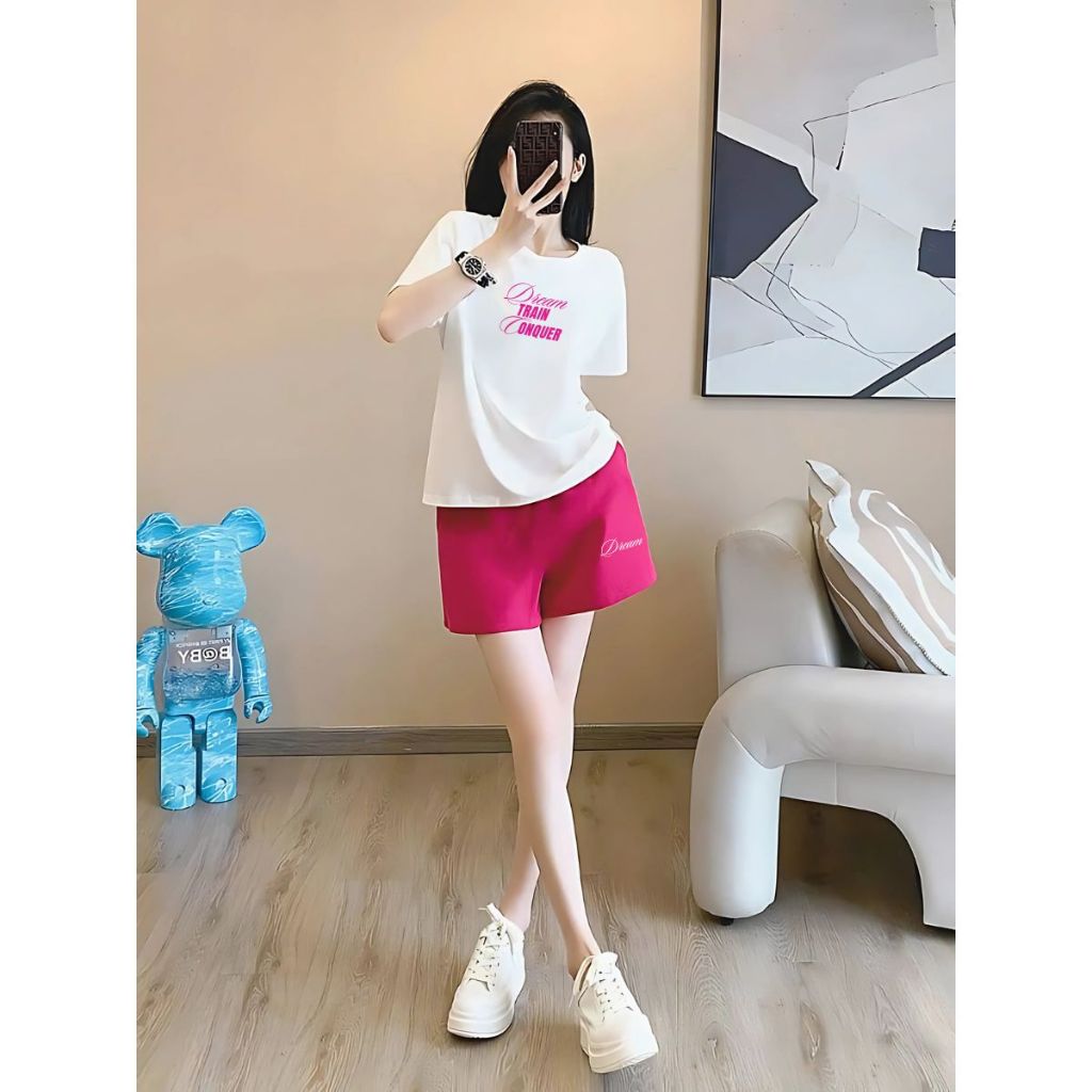[Form rộng] Set đồ nữ mùa hè - Đồ bộ nữ thời trang (áo phông + quần đùi cotton) - LOZA G0287_thumbnail_1