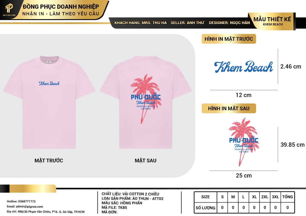 Áo thun thiết kế như yêu cầu TK85