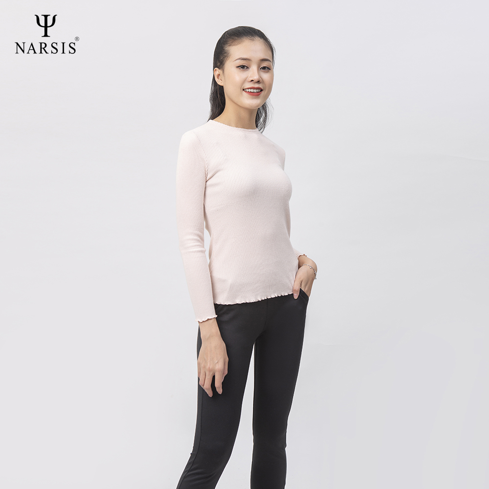 ÁO THU ĐÔNG NỮ L0074 NARSIS VẢI LEN COTTON ẤM ÁP, THOÁNG MÁT, GIỮ ẤM TỐT, MỀM MẠI_thumbnail_3