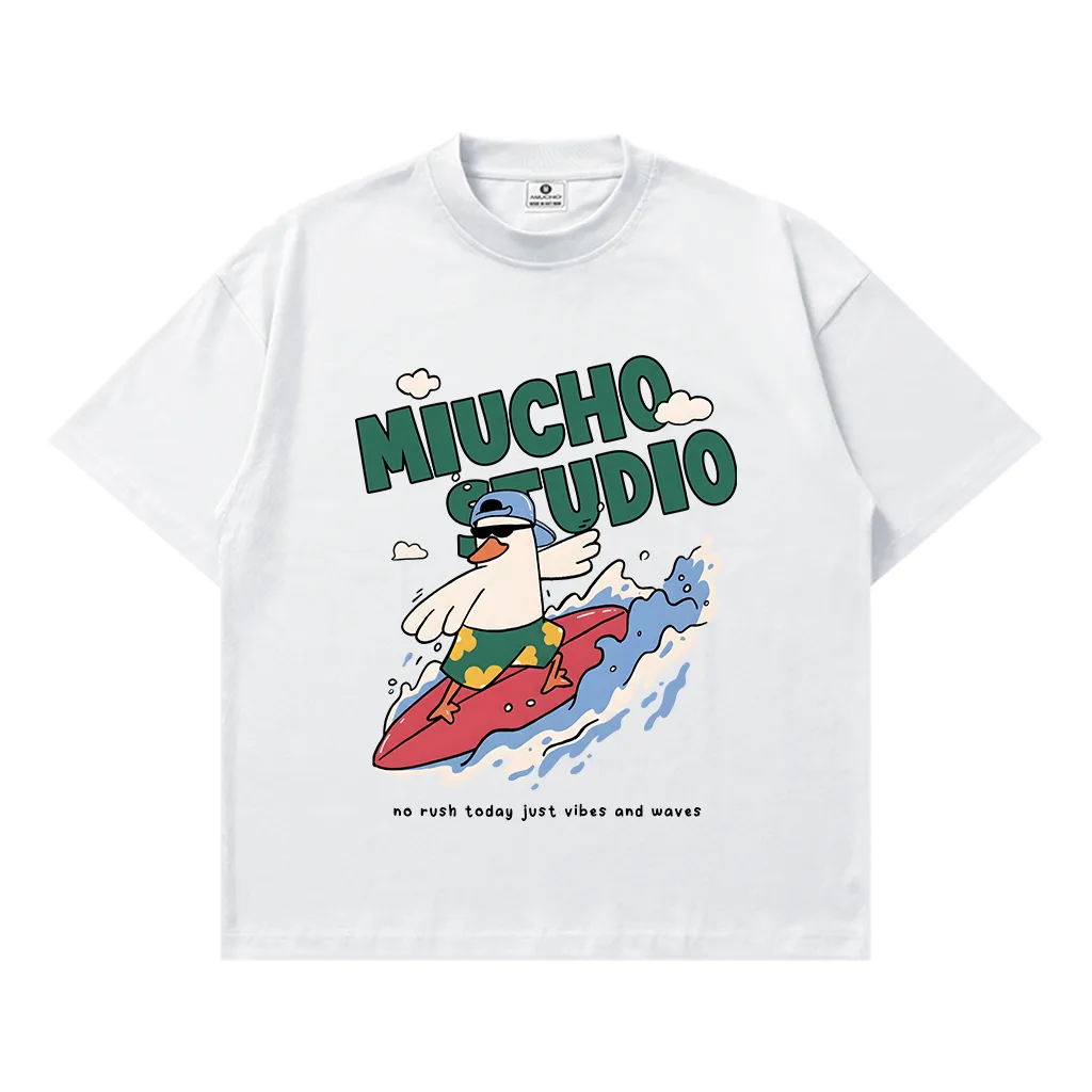 Áo thun boxy unisex hoạt hình hè biển Miucho 3368
