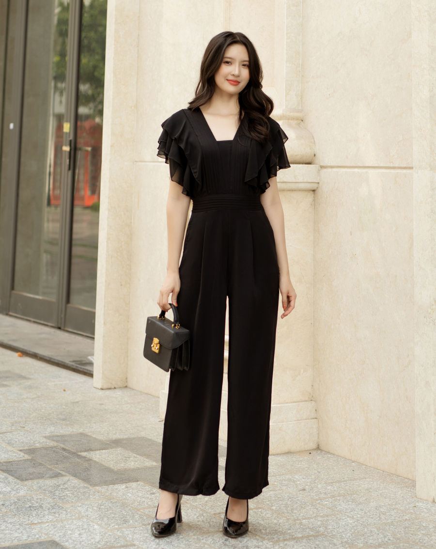 Jumpsuit ống suông xếp ly tay cánh tiên_thumbnail_1