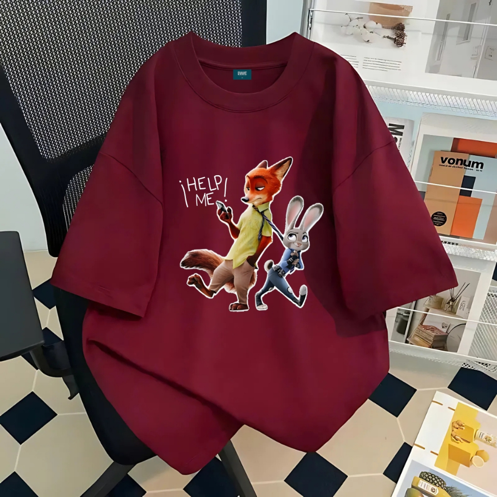 Áo thun oversized nam nữ hình Thỏ Judy kéo Cáo Nick Zootopia local brand WE TEE - WU1120_thumbnail_2