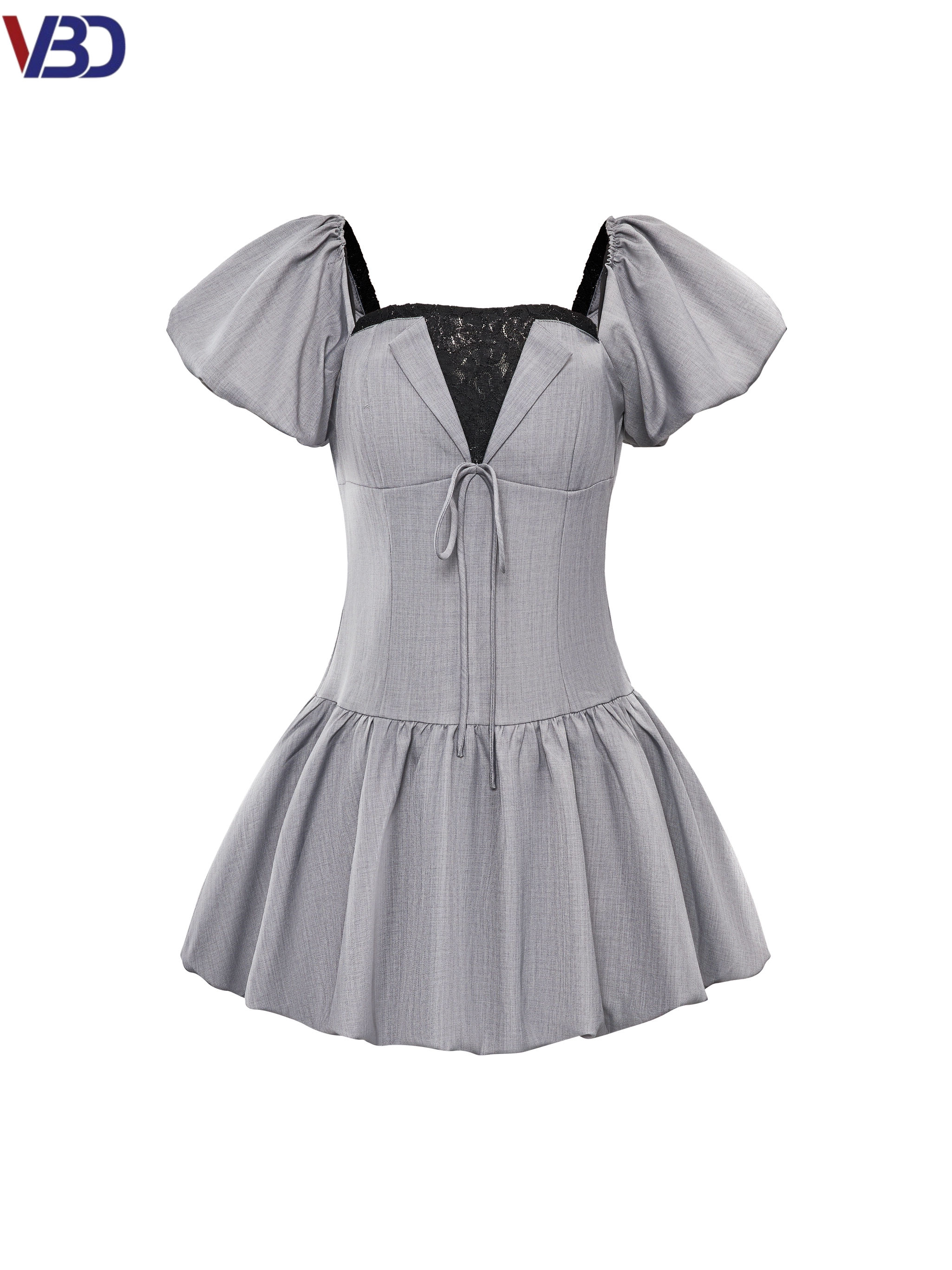 Đầm phồng tùng bí phối ren ngực bigsize DA170 dành cho nàng béo mập từ 55-95kg_thumbnail_1