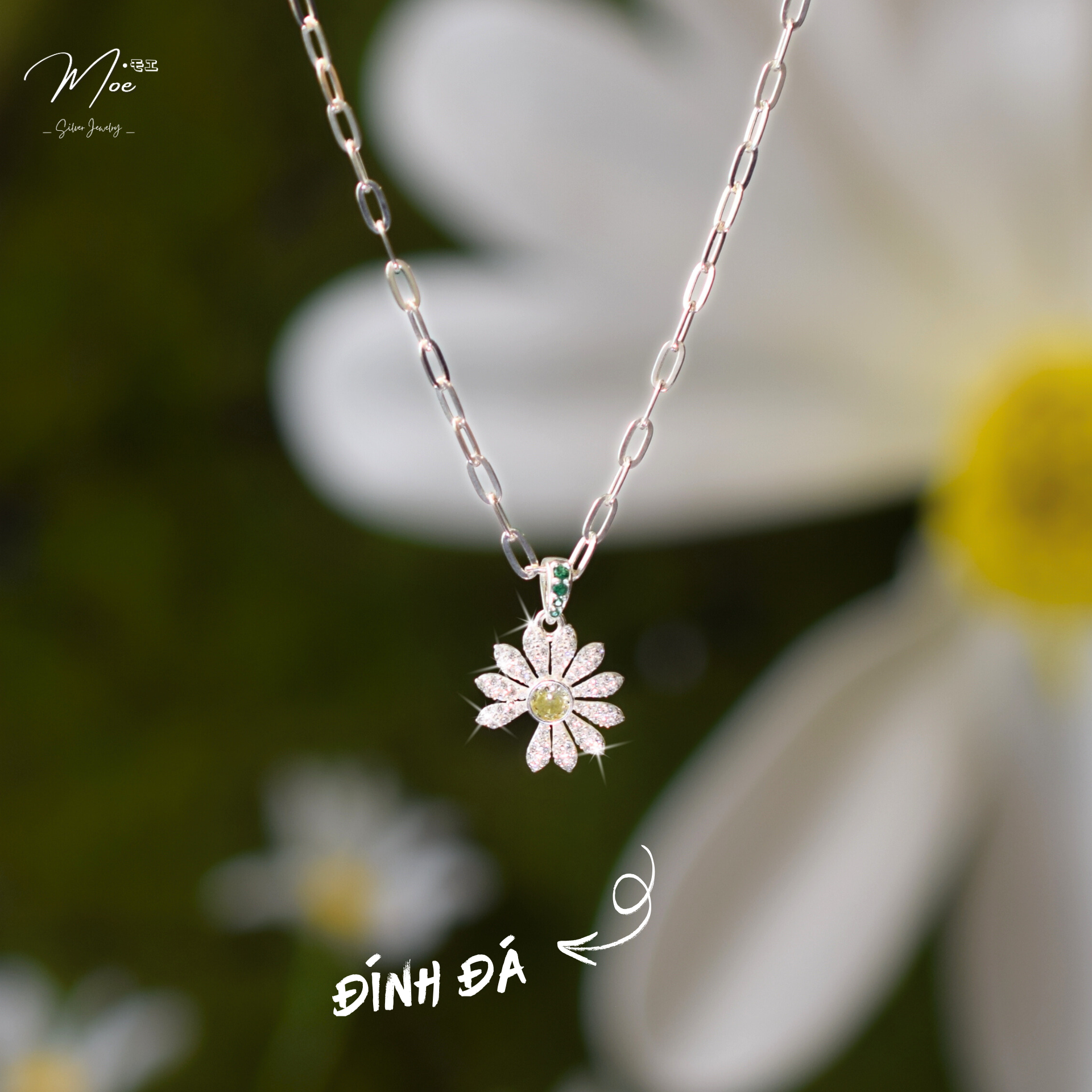 D266 - Dây chuyền hoa cúc G.D bản trơn/ đính đá