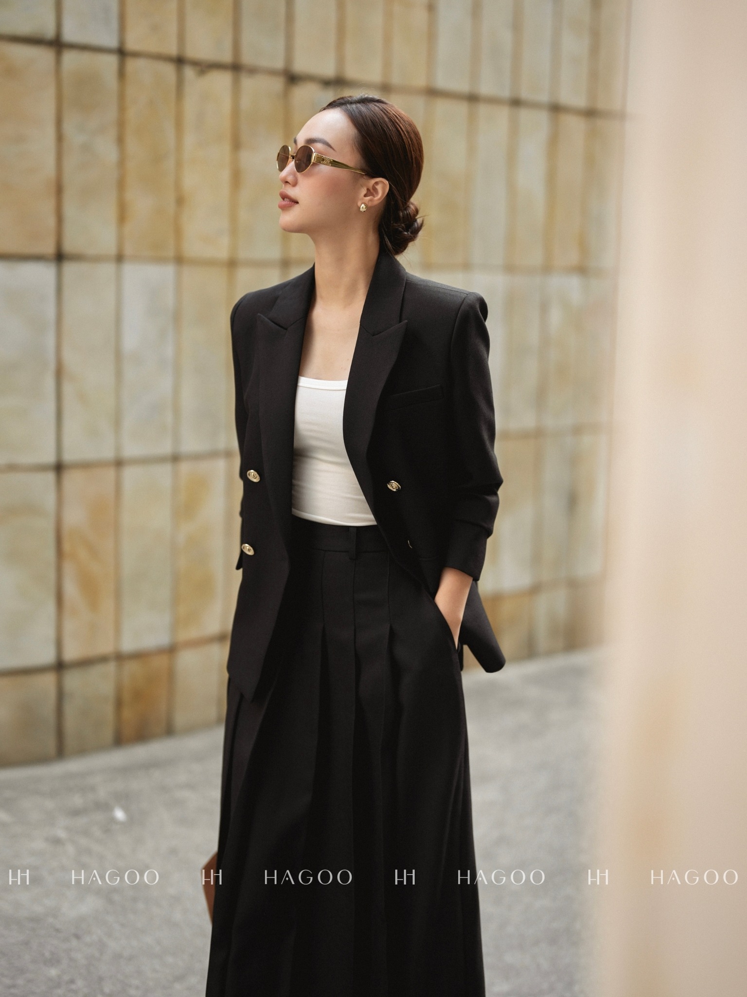 Chân váy xếp ly cạp rời HAGOO