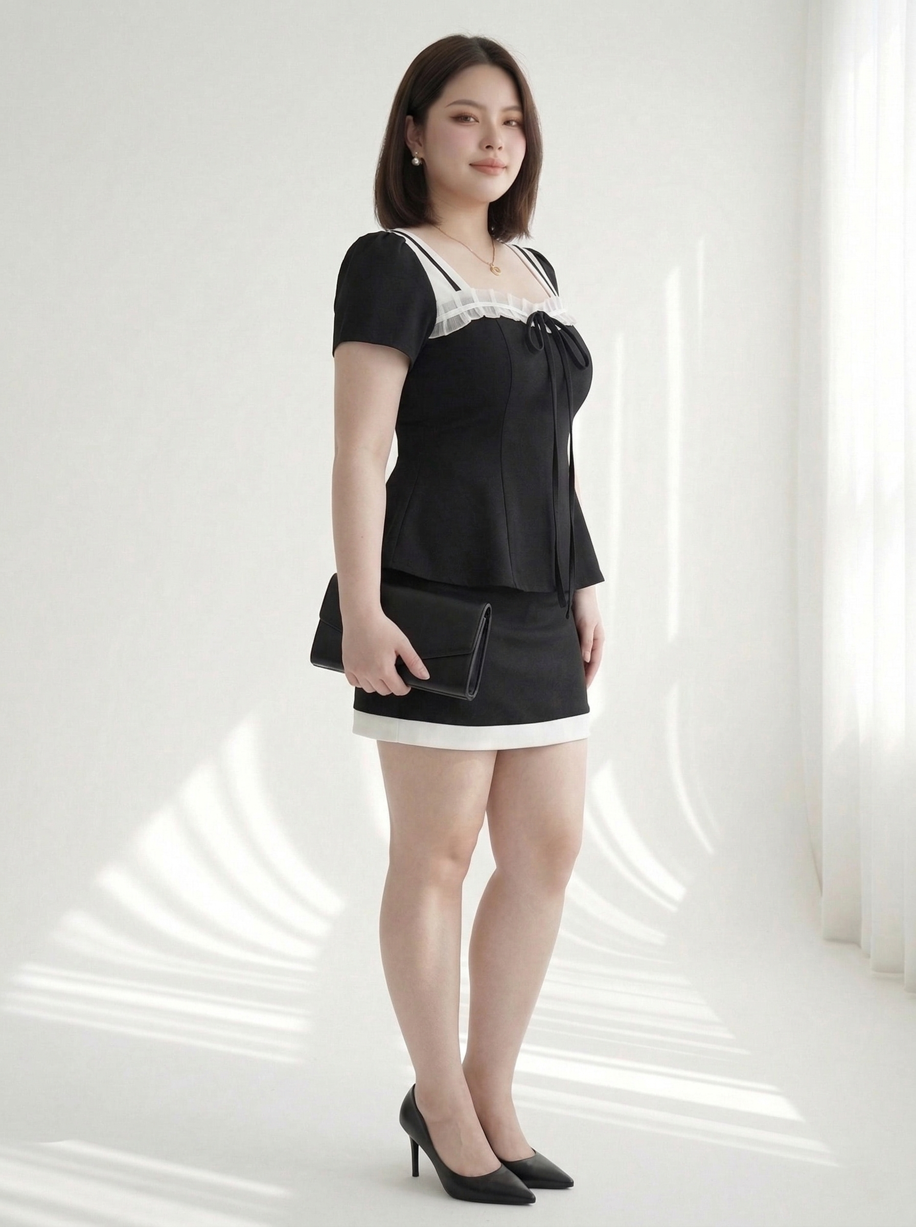 BIGSIZE NỮ - Sét áo kiểu kèm chân váy V-SET010