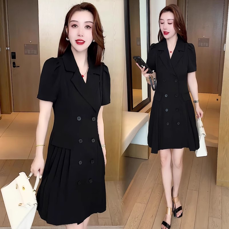 17222-Đầm suông A cổ  vest kết nút tà gập ly ( chéo nhật)_thumbnail_0