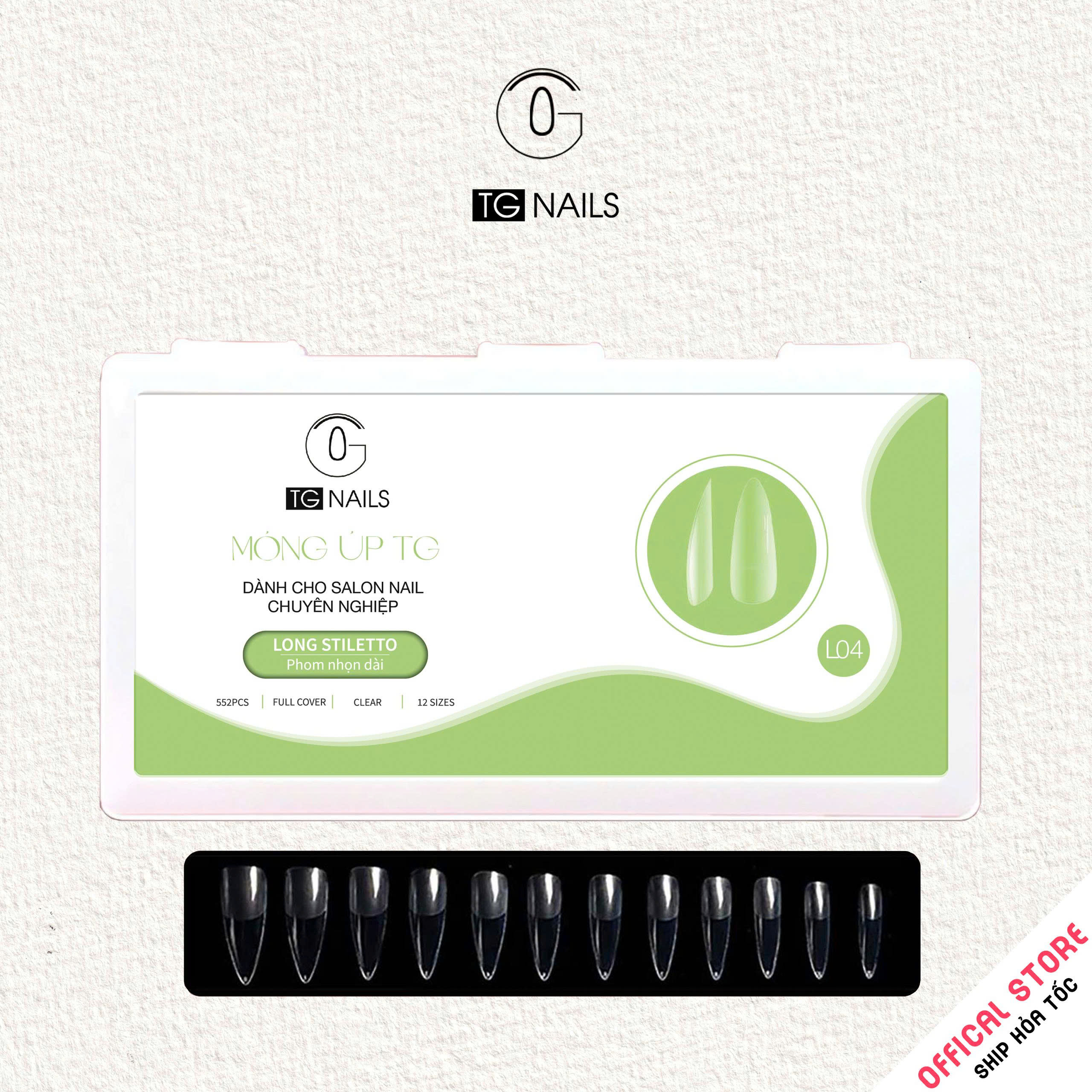 Phụ kiện gắn móng: Móng tay giả, kt(L1.2- 2.5*1.3)cm(+/-10%), chất liệu nhựa, nhãn hiệu TG, mới 100%._thumbnail_12