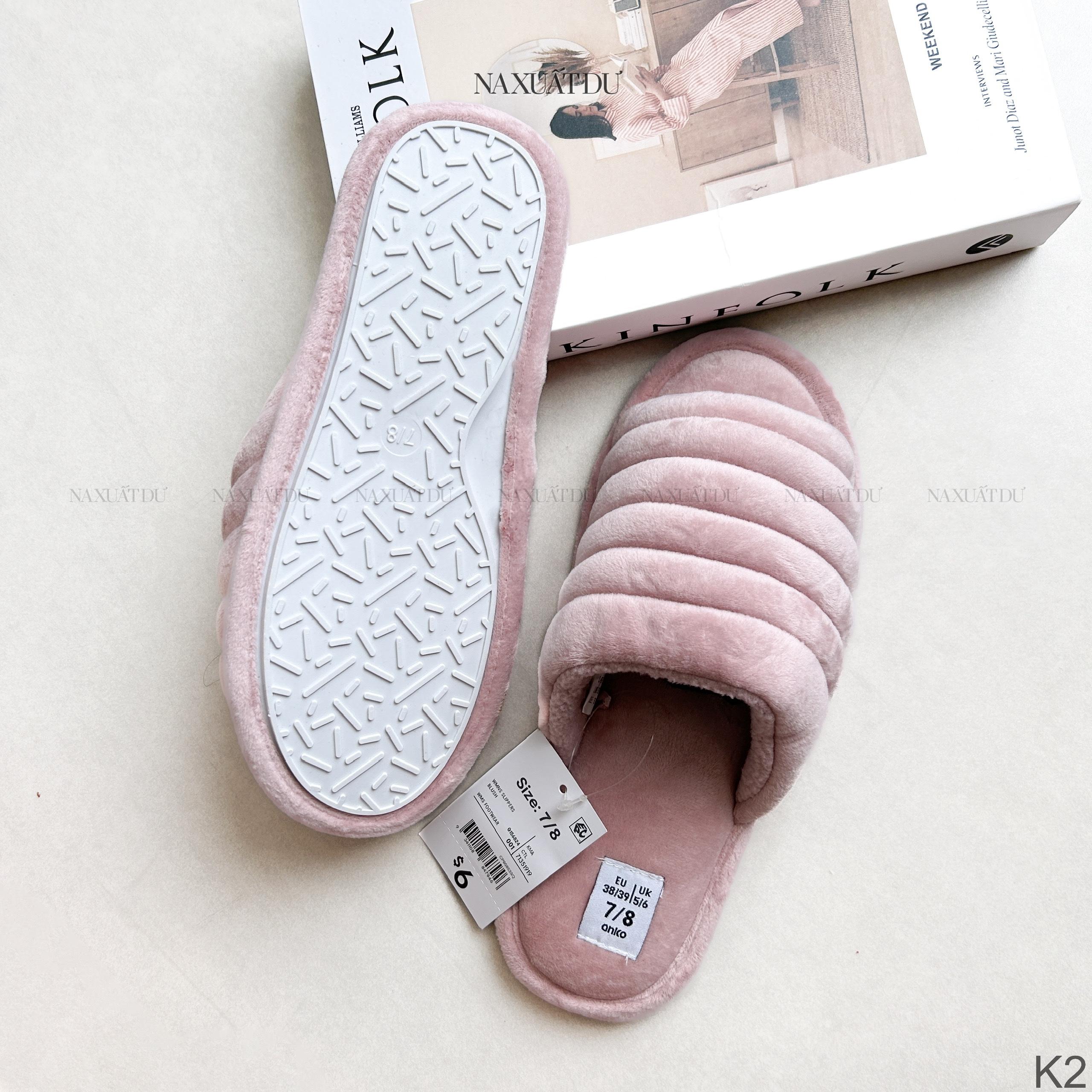 Set 2 đôi dép lông " Anko " màu đen - K2