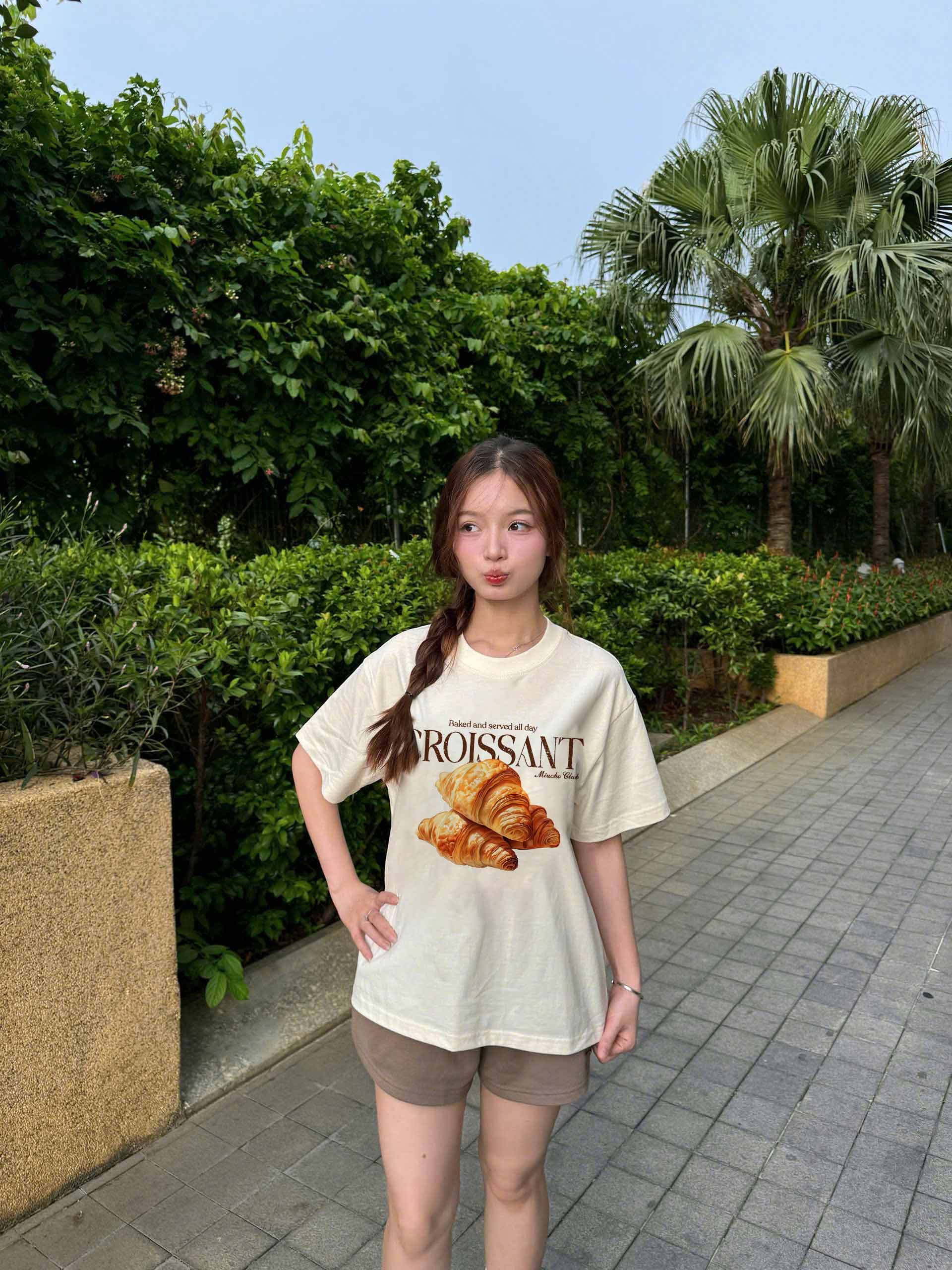 Áo thun boxy phong cách Hàn Quốc AXD2443 Miucho tay ngắn cổ tròn chất cotton co giãn dày dặn thoáng mát_thumbnail_6