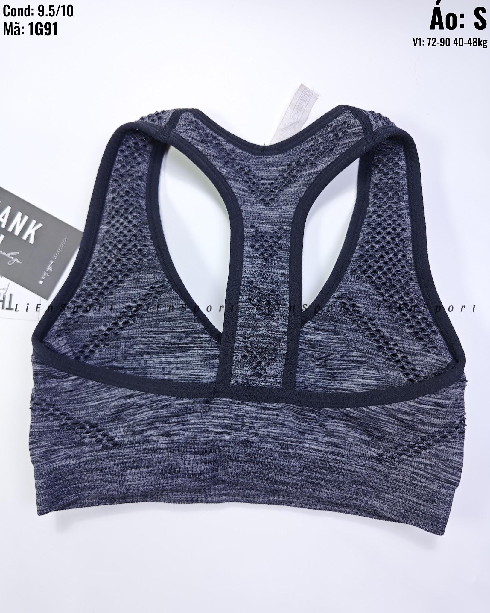 New Balance Áo bra thể thao Nữ Size S Xám phối đen Auth 2nd Lưng chữ X thoáng khí Vải co giãn tốt Họa tiết lưới sườn Phù hợp yoga gym chạy bộ Mã:1G91_thumbnail_3