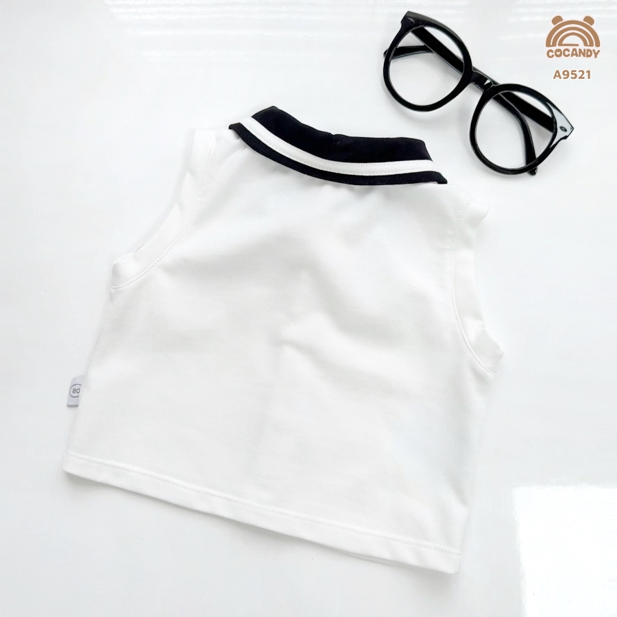 Áo cộc TRẮNG polo sát nách 3 nơ_thumbnail_5