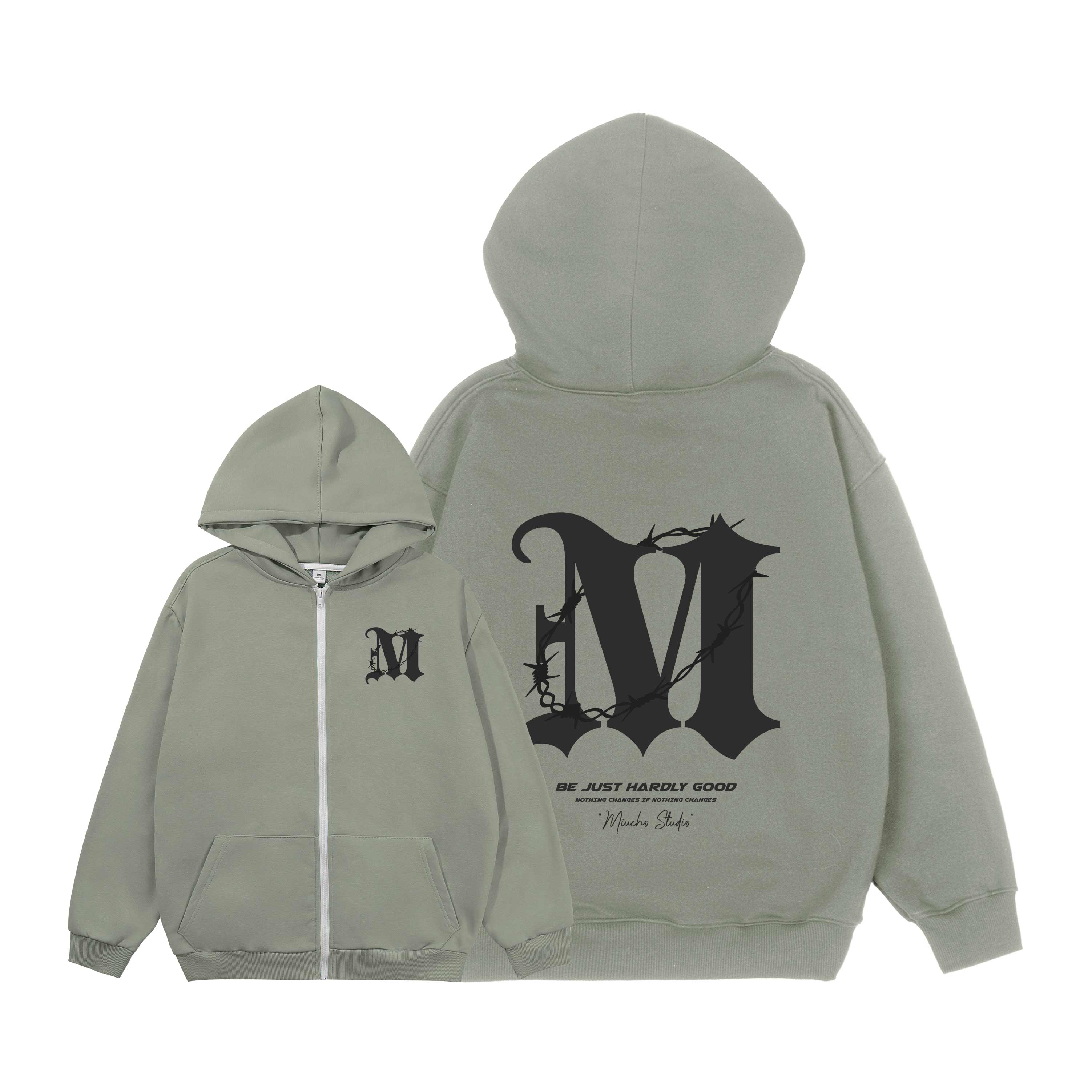 Áo hoodie zip nam local brand form rộng HZD1583 Miucho Club vải nỉ chân cua dày dặn mũ rộng in mix_thumbnail_0