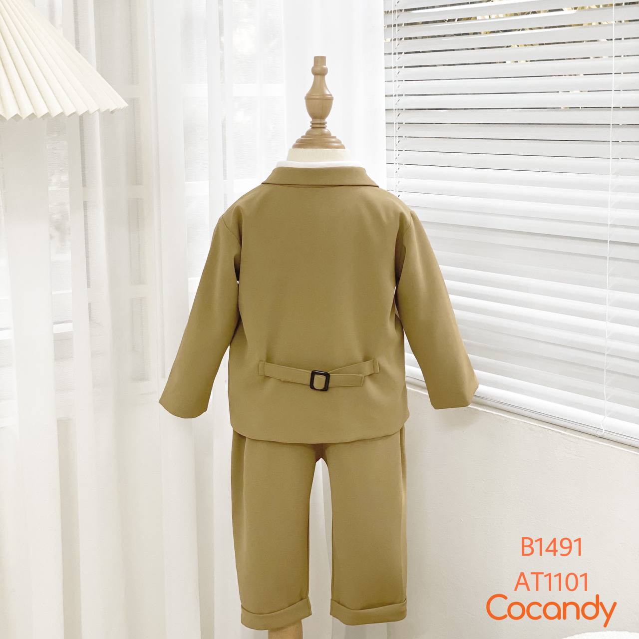 Bộ vest dài NÂU 2 dây cài cúc_thumbnail_1