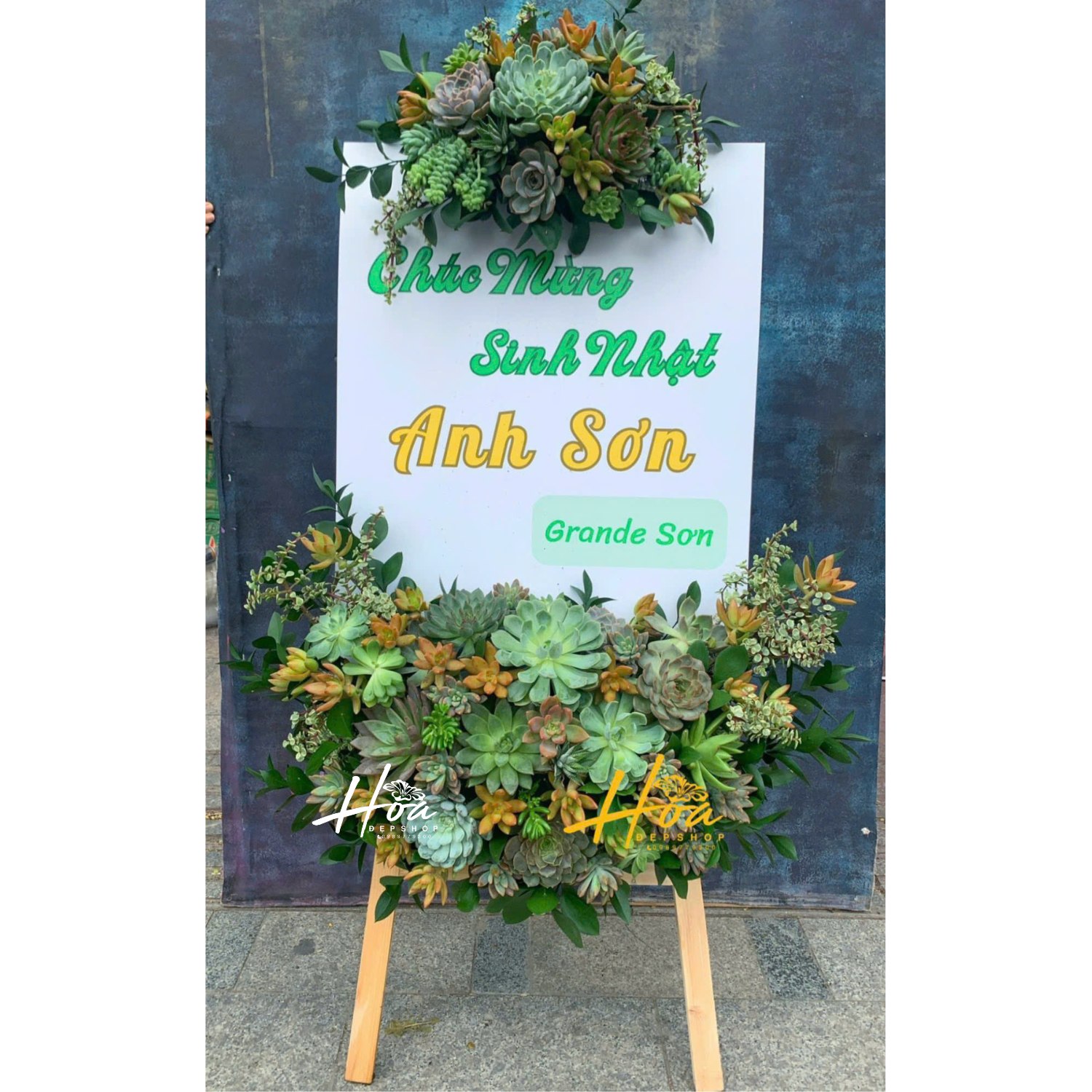 Bảng Chúc Mừng Sen Đá – Món Quà Xanh, Lời Chúc Trang Trọng