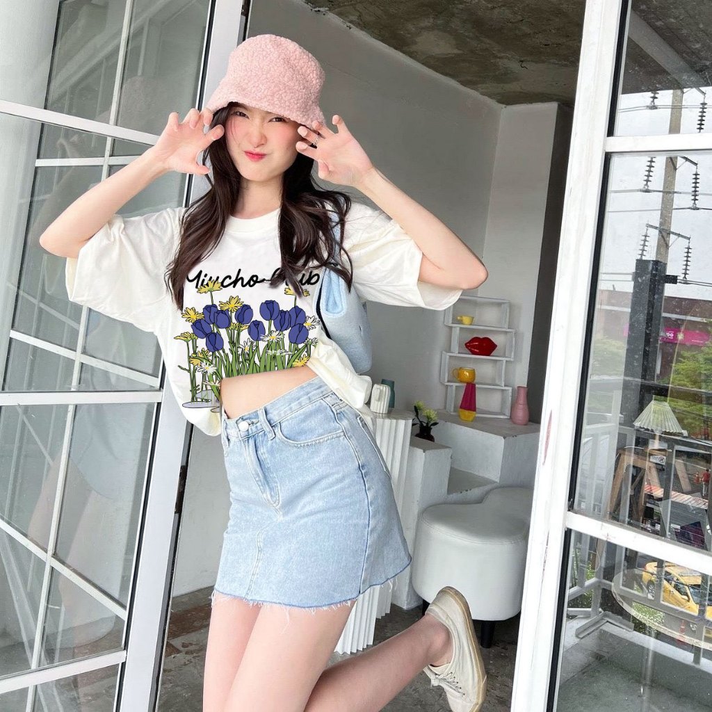 Áo thun local brand form rộng nam nữ vải cotton ATD1155 Miucho tay ngắn cổ tròn in mix_thumbnail_4