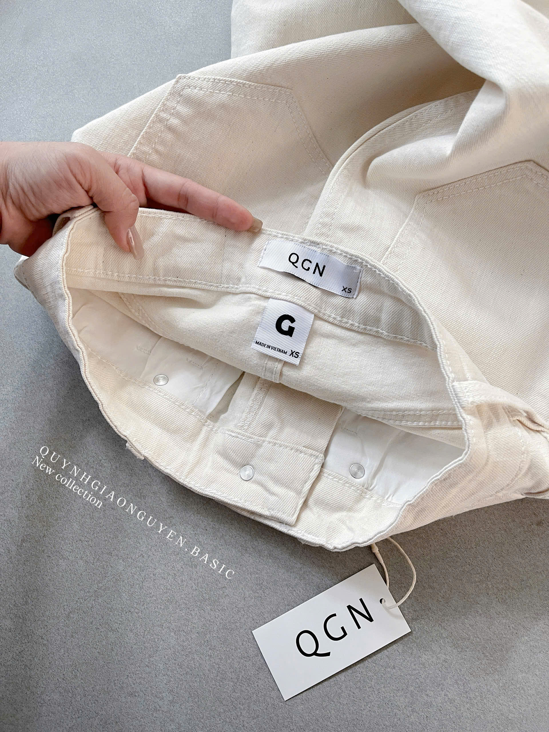 Chân váy trắng kem QGN ( KO XẺ TÀ )_thumbnail_5