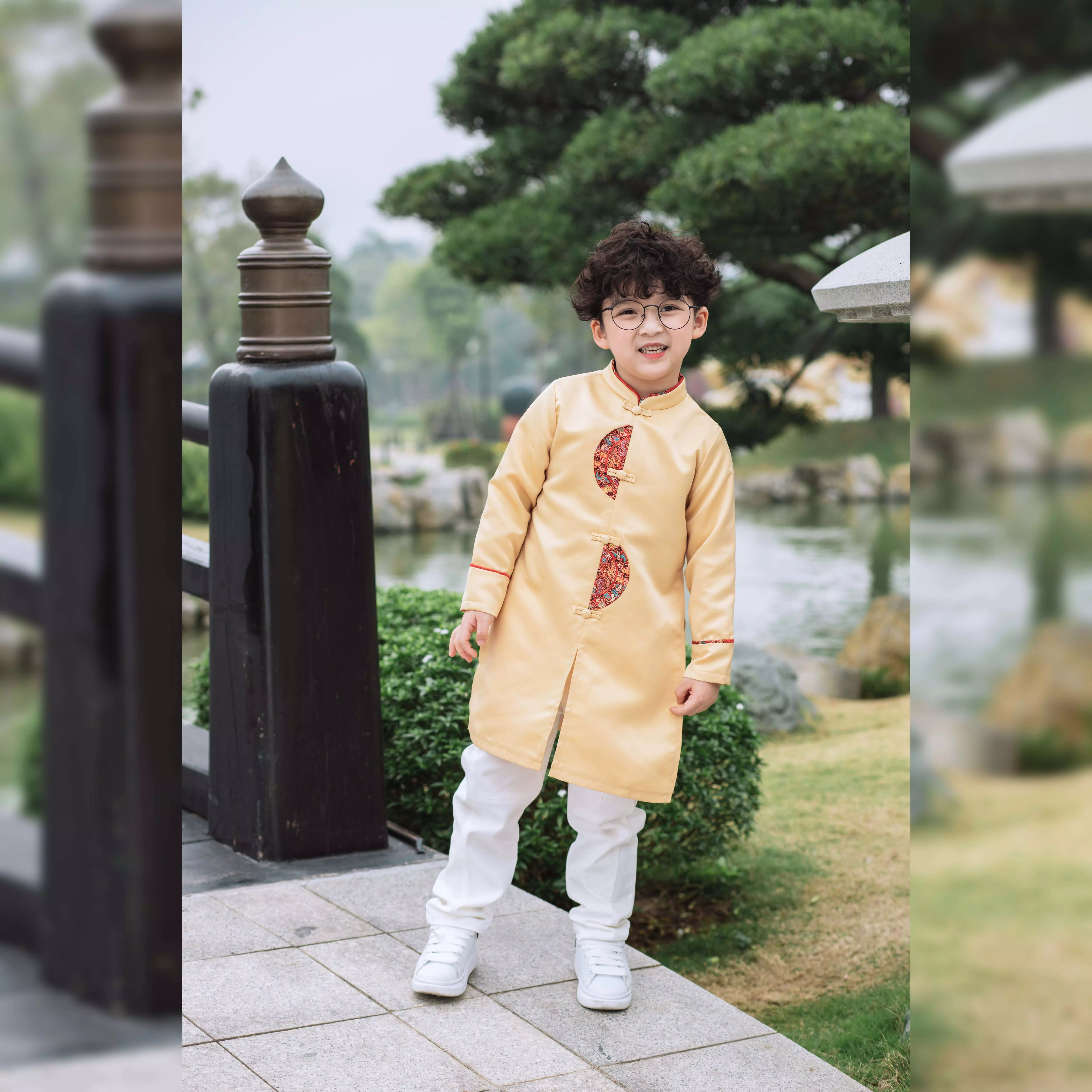 Áo dài tafta phối gấm bé trai_thumbnail_6